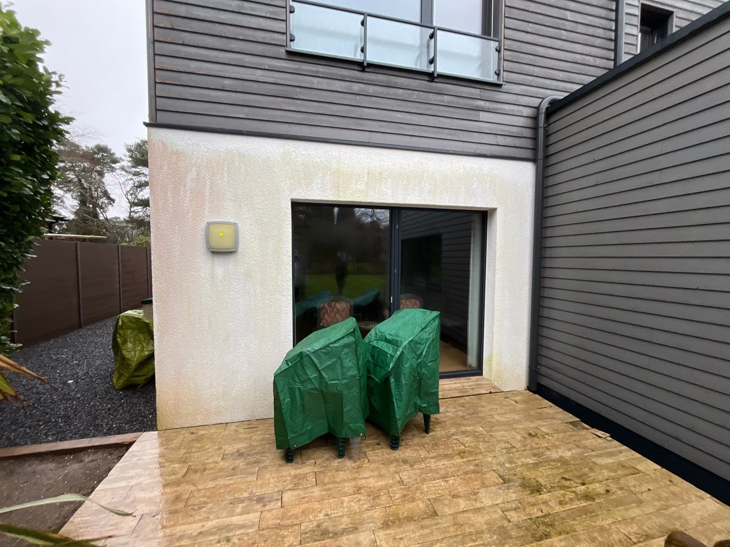Render Clean using Pureseal Biocide - Solar Panel Clean by Ges Exterior Cleaning ltd