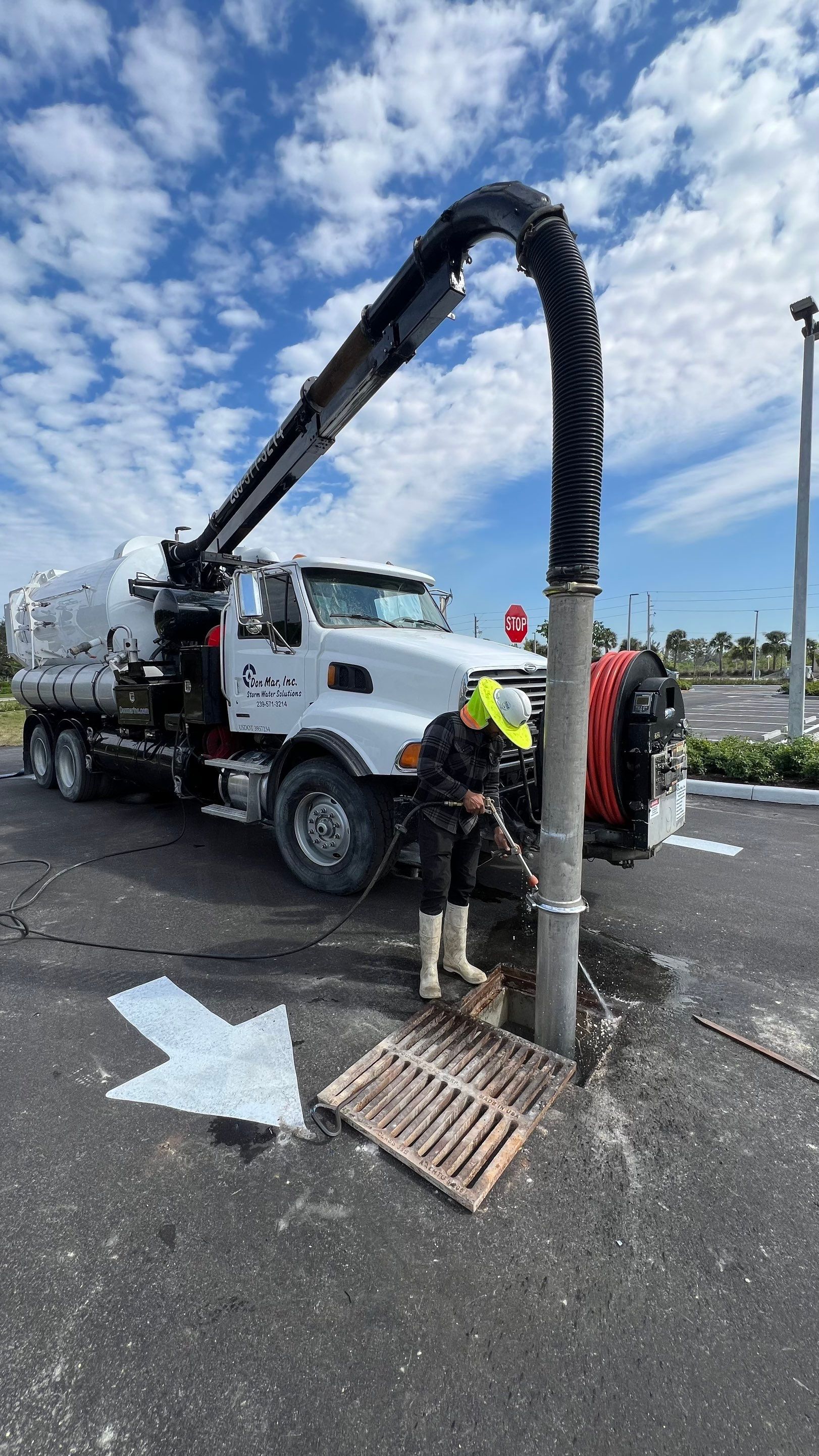 New Construction Commercial Parcel Stormwater System Cleaning by Don Mar, Inc. Storm Water Solutions