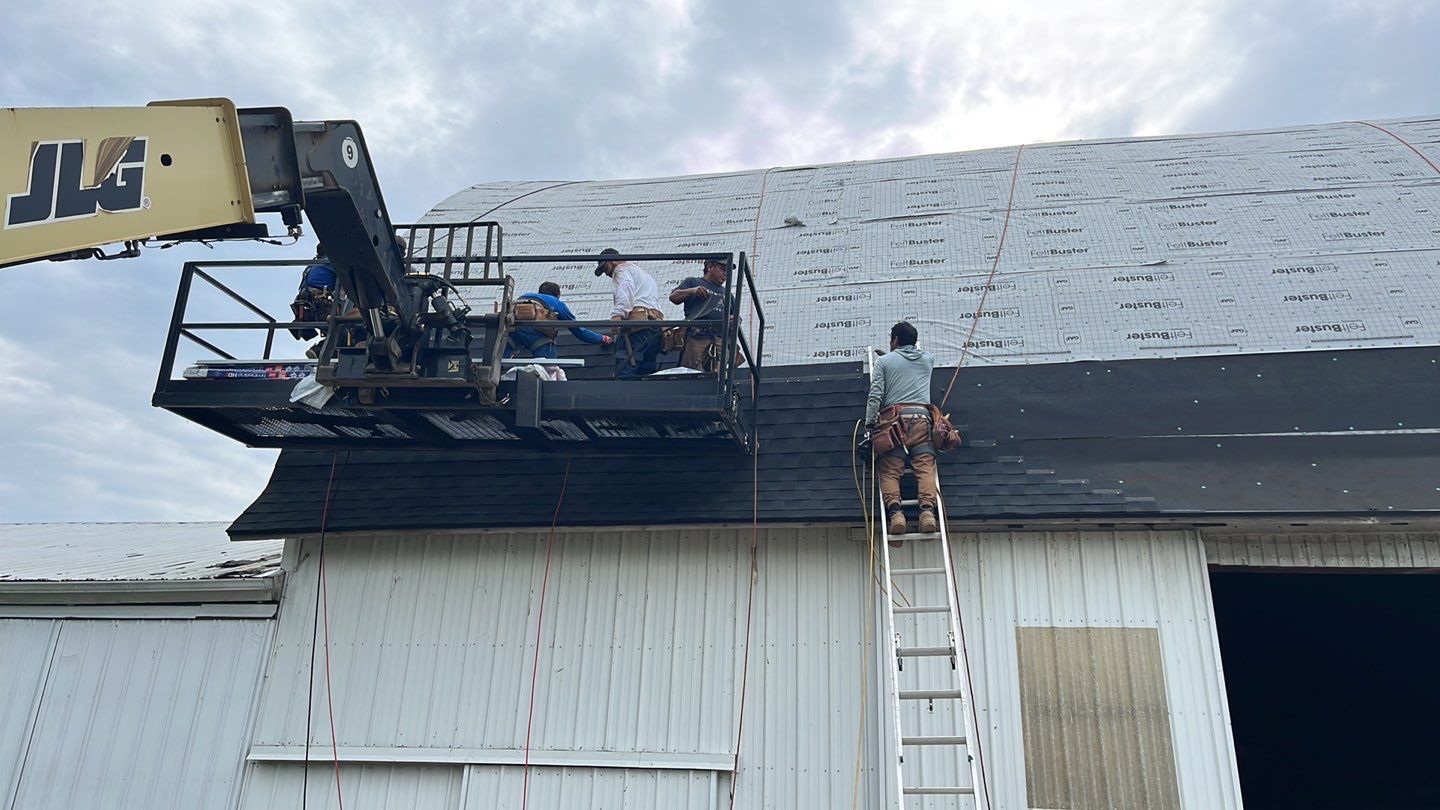 Barn Roofing Installation using GAF Timberline HDZ Charcoal by Nitro Roofing and Construction