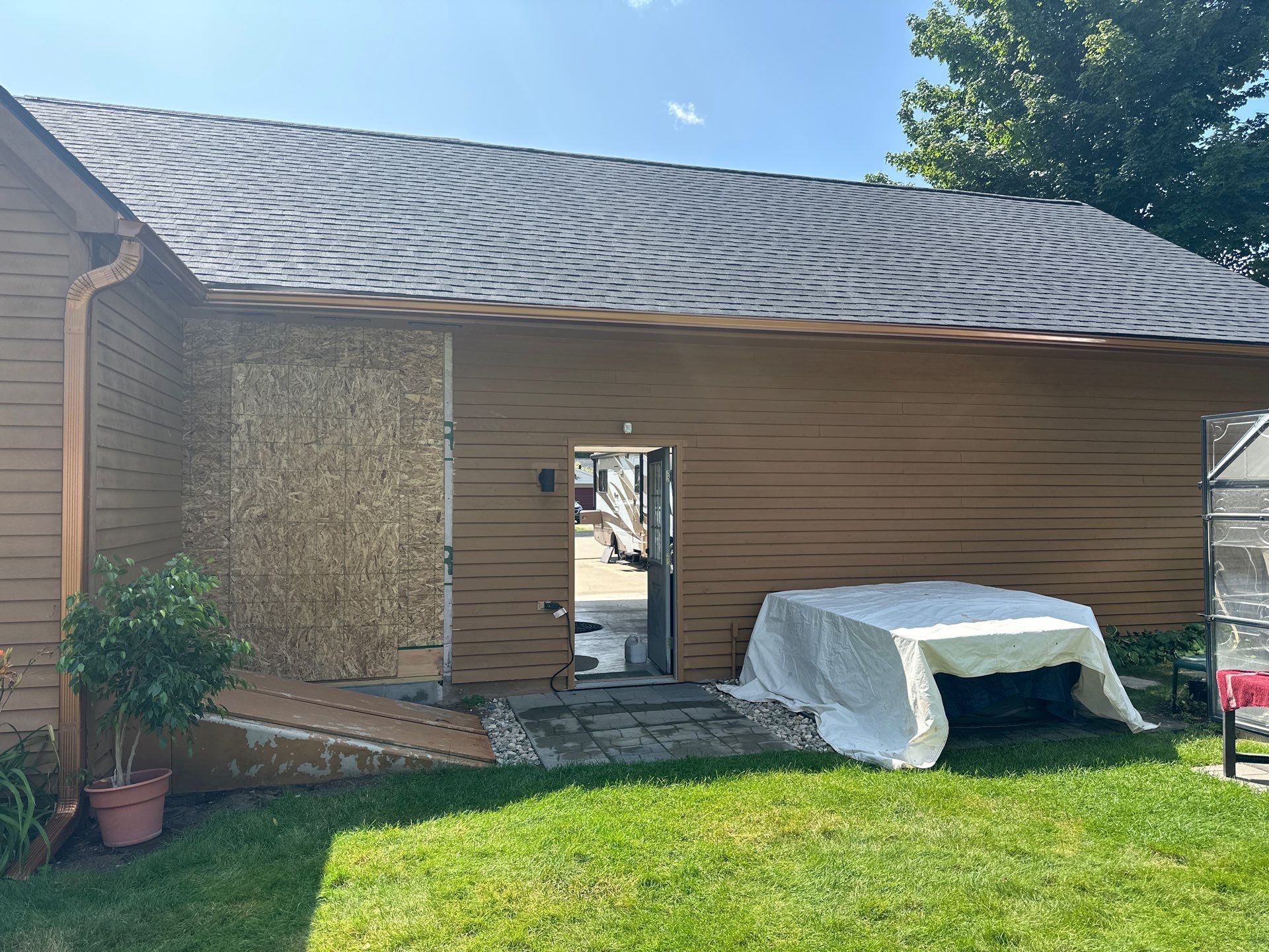 Coppertone Gutter Downspout in Gaylord by Rainbow Seamless Systems