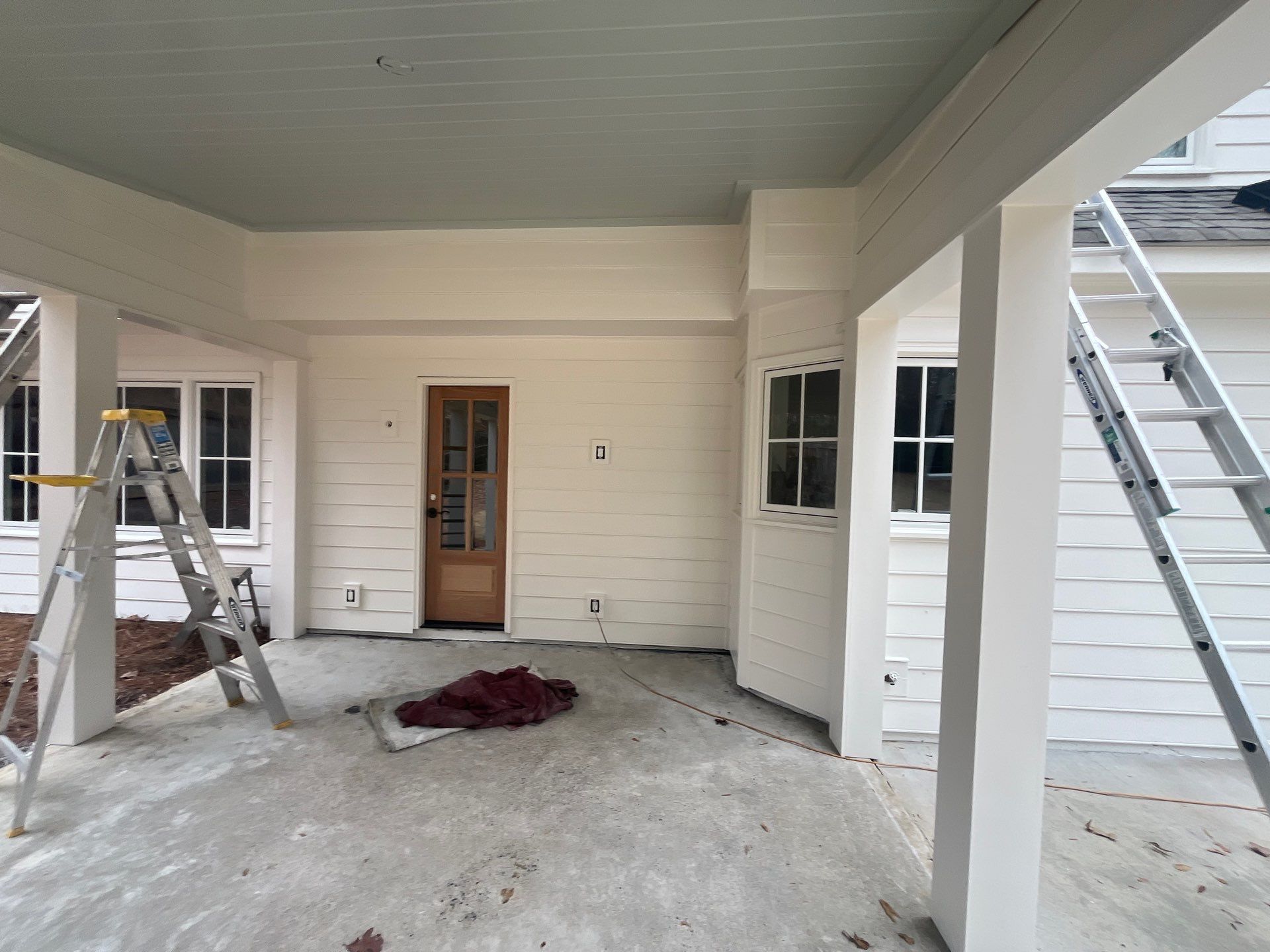 Romabio Brick Lime Wash and Cedar Tongue & Groove Porch Ceiling Installation in Marietta, GA by Nelson Exteriors 