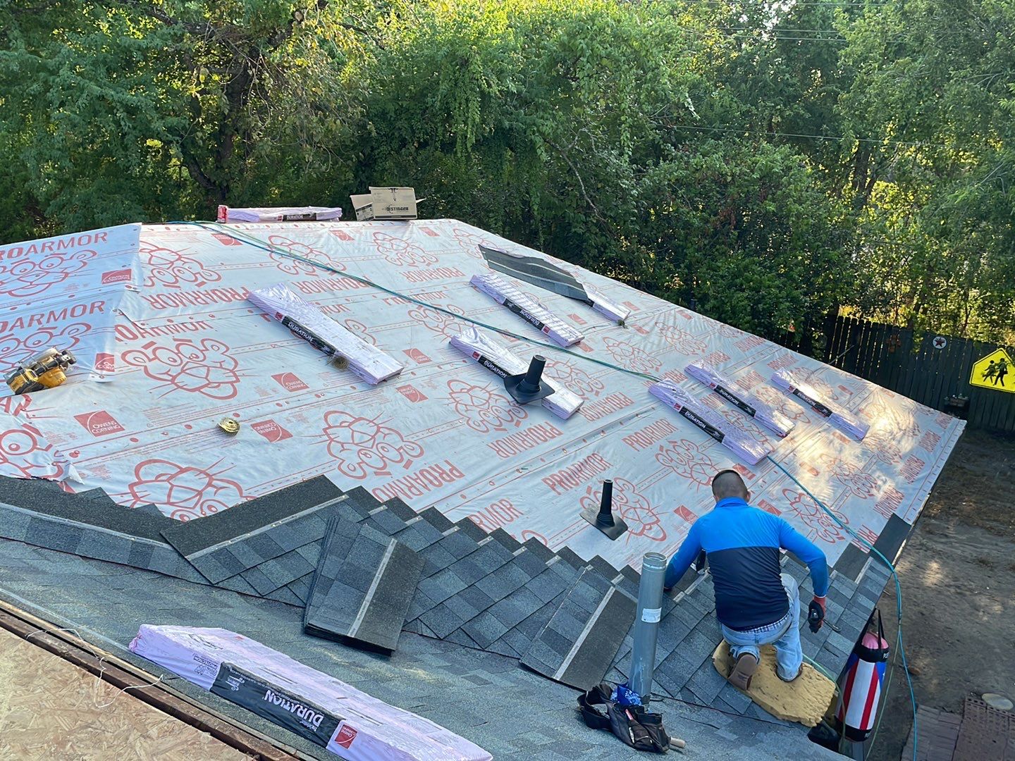 Residential Roofing Installation using Owen's Corning Duration (Lifetime) Shingles by Roof Repair Company