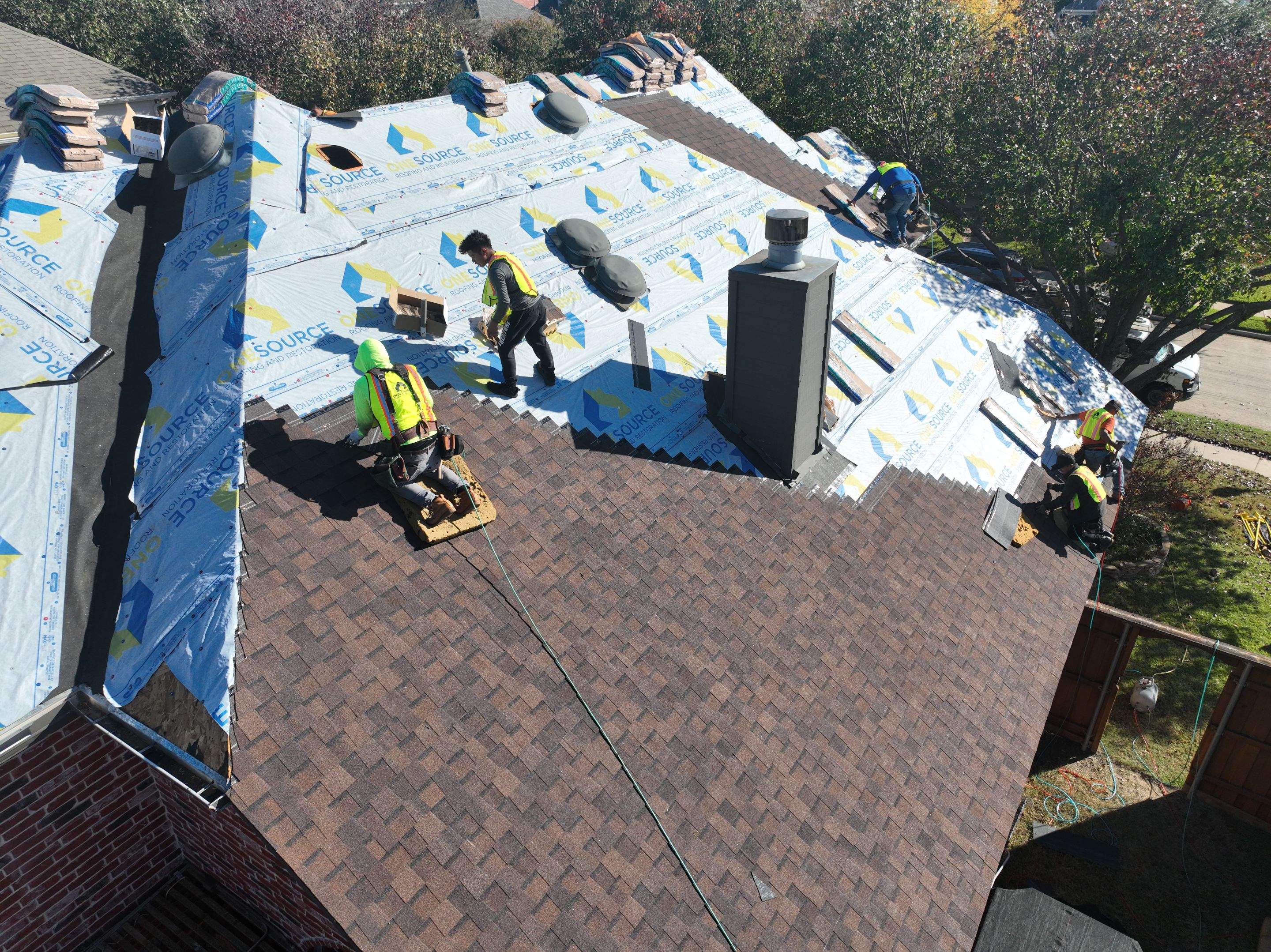 Residential Roofing Installation using CertainTeed Landmark Burnt Sienna by OneSource Roofing and Restoration