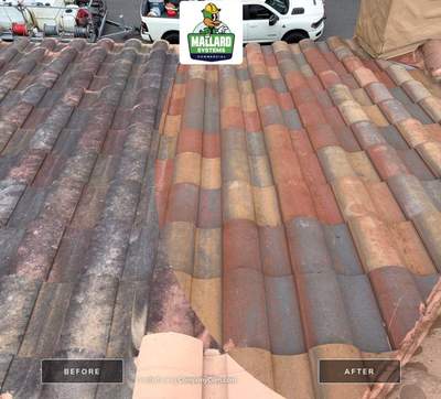 Residential Barrel Tile Roof Cleaning