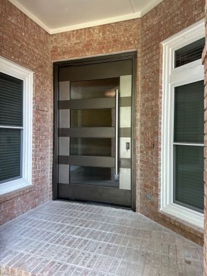 Modern Metal and Glass Entry Door Fabrication and Installation