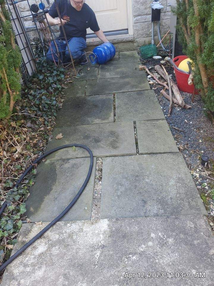 Winnetka, IL bluestone patio cleaning by Northern Power Washing LLC.