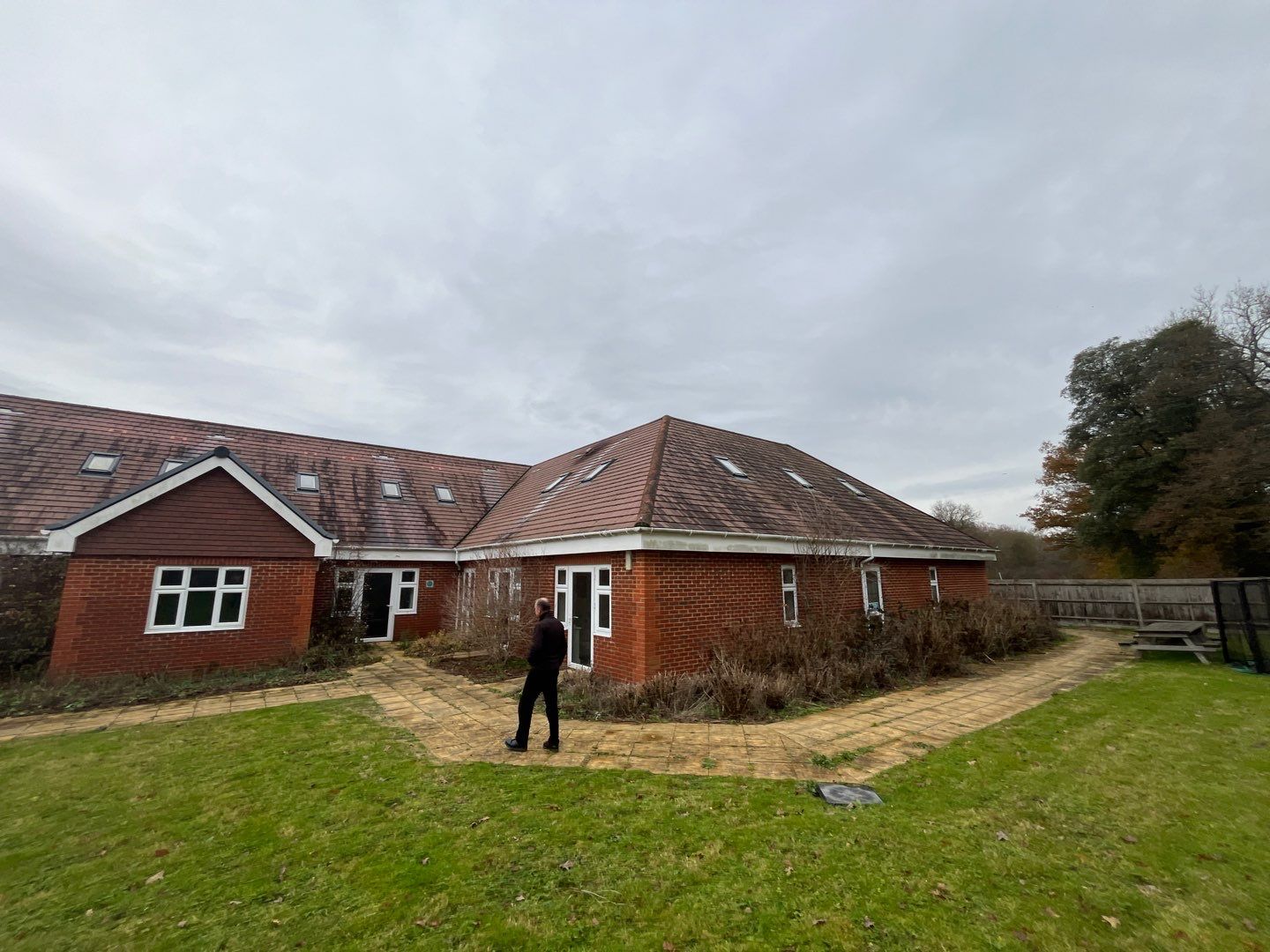 Large Care Home Roof Clean using Mosmatic FSC and Biocide by Ges Exterior Cleaning ltd