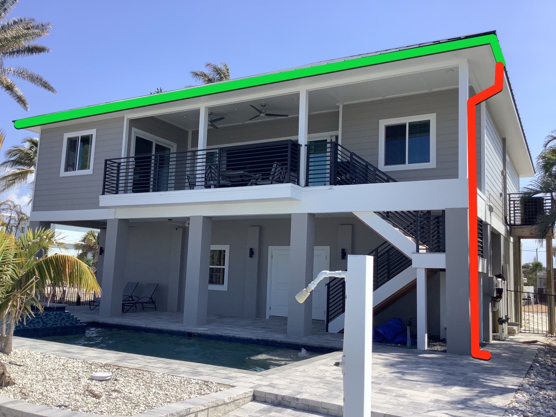 Custom Black Seamless Gutter in Fort Myers Beach FL by Gutter Professors