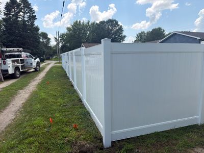 White Vinyl Privacy Fence Installation in Waterloo, Iowa