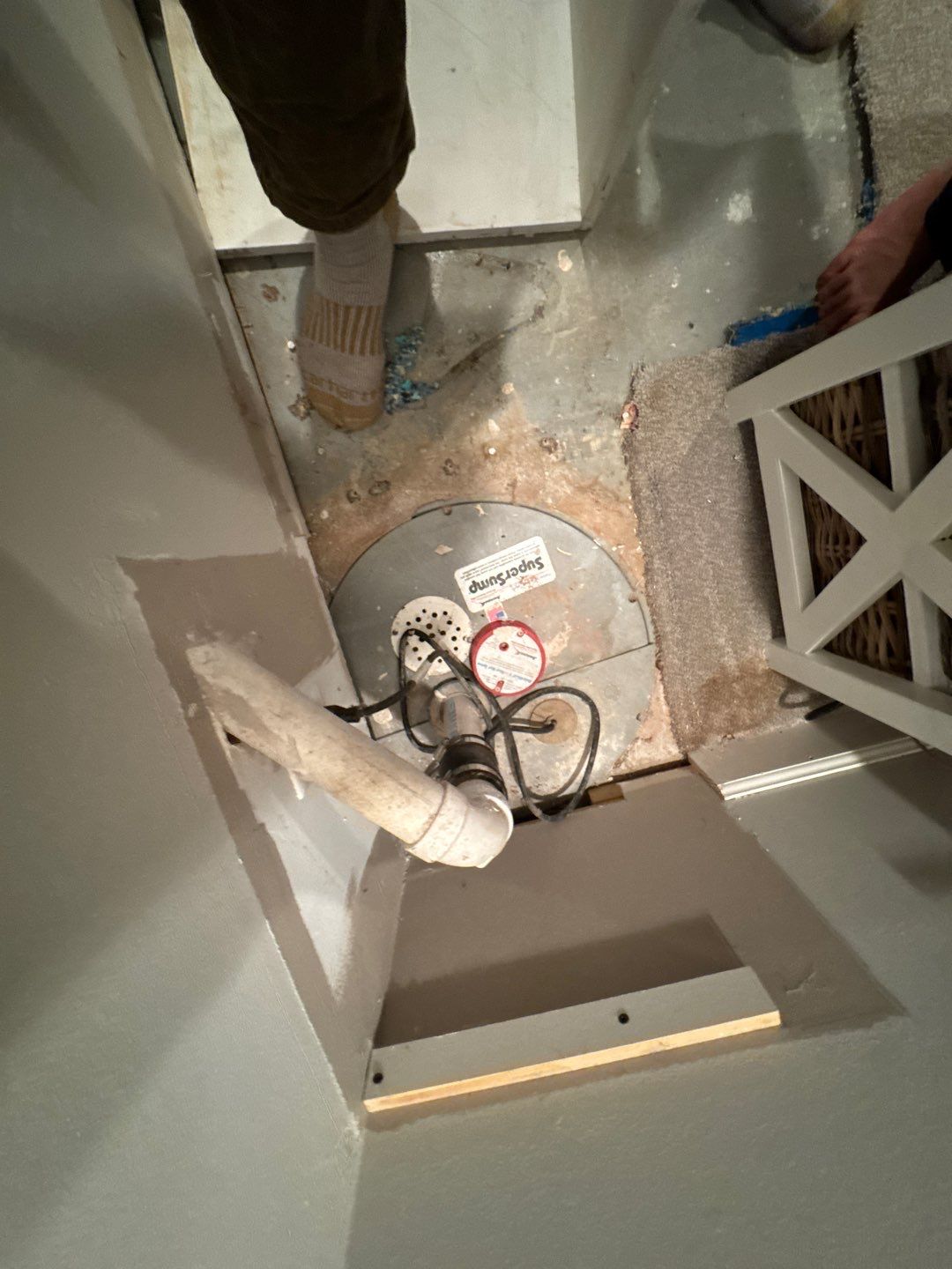 Interior Drain Tile in a Finished South Minneapolis Basement by Waterproofing Northeast