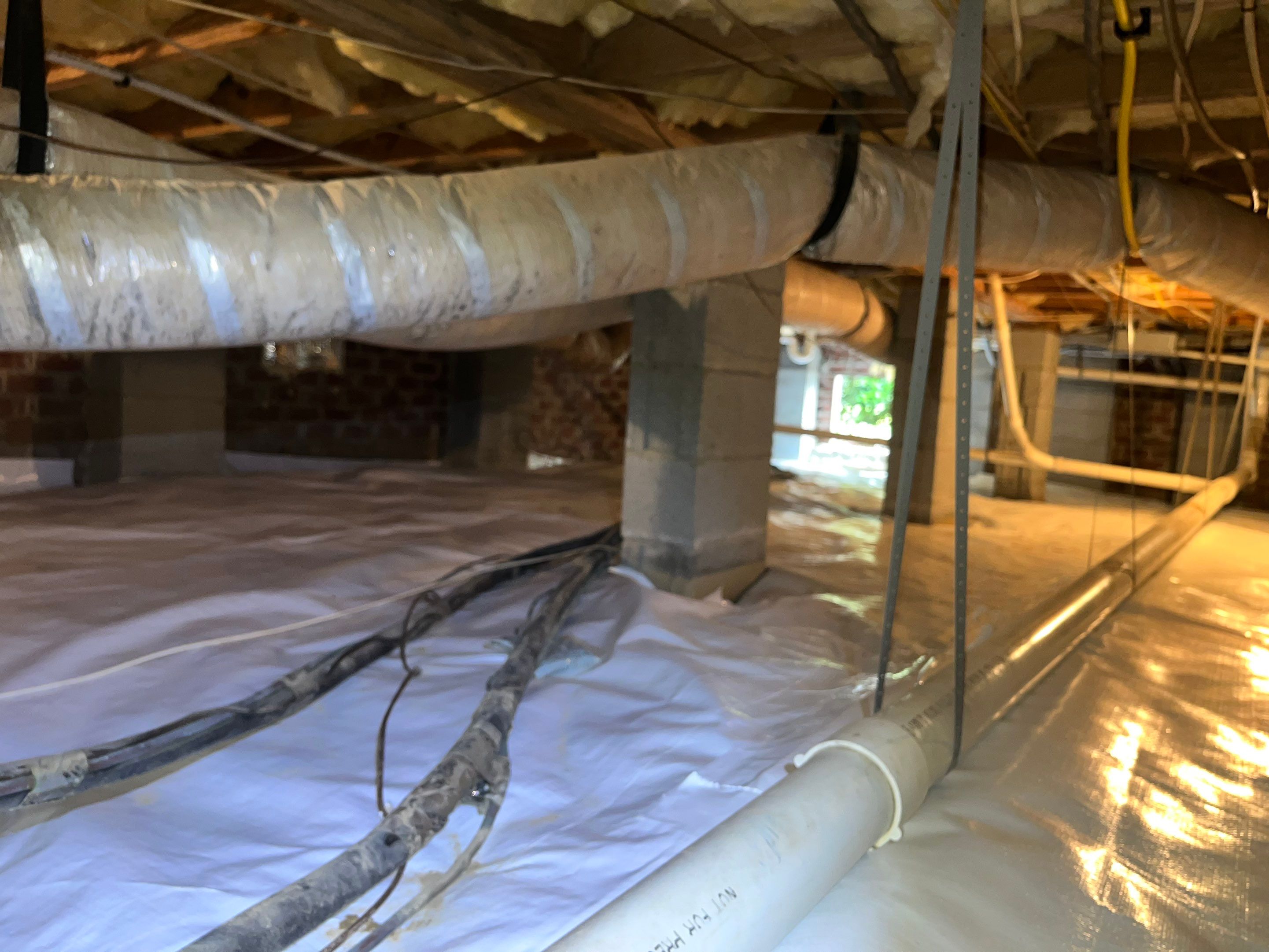 Dehumidifier and Moisture Barrier install with Structural repairs. by Impact Crawlspace