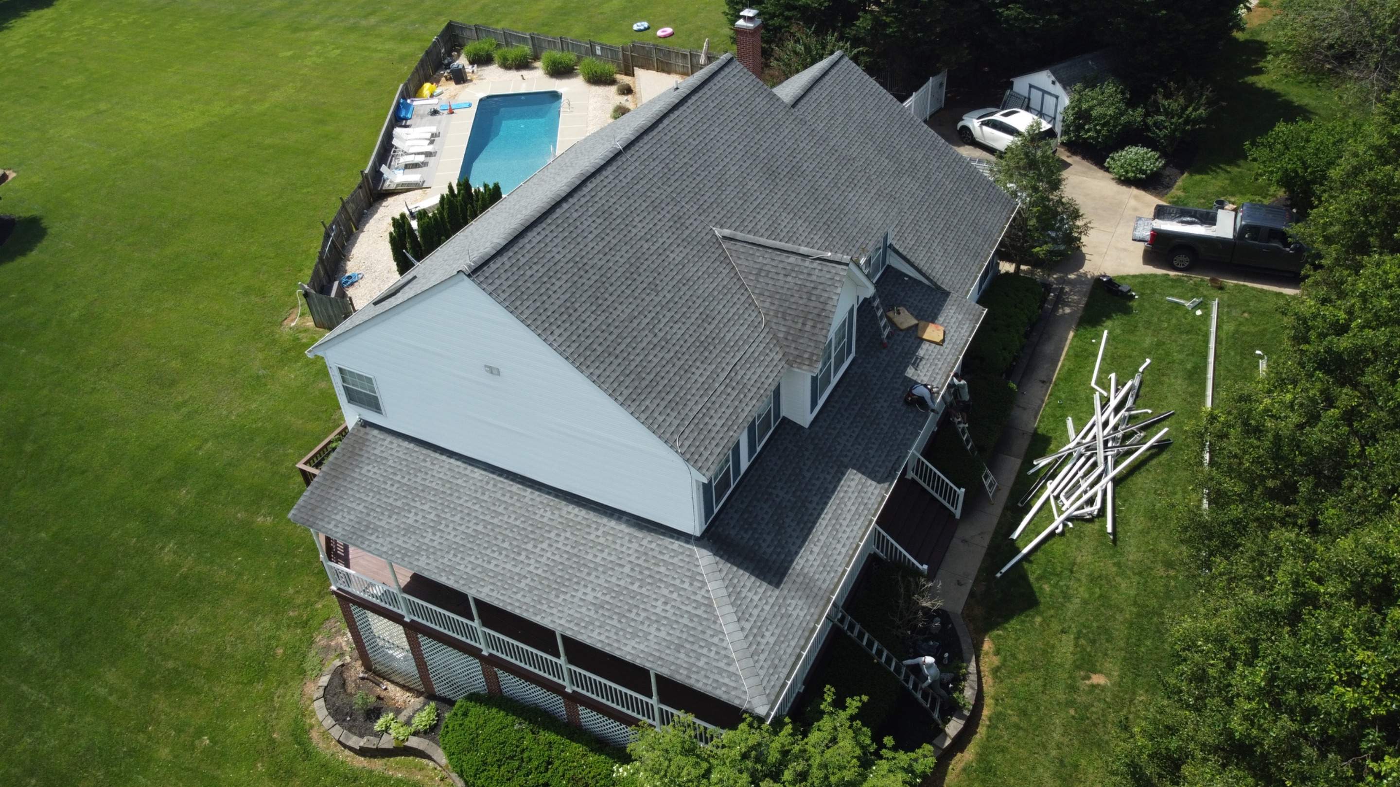 Gutter Installation using 6" Seamless Gutters by Matter Roofing & Construction