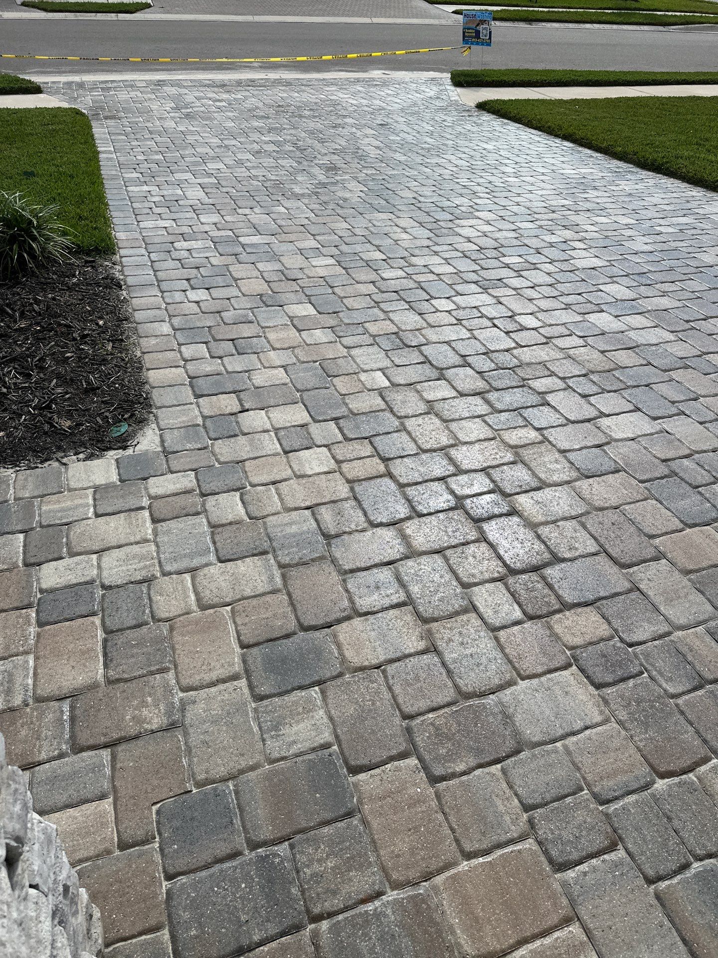 House Wash, Paver Driveway & Sidewalk Cleaning + Sanding & Sealing in Trevesta Community, Palmetto, FL by Sunshine AquaWash