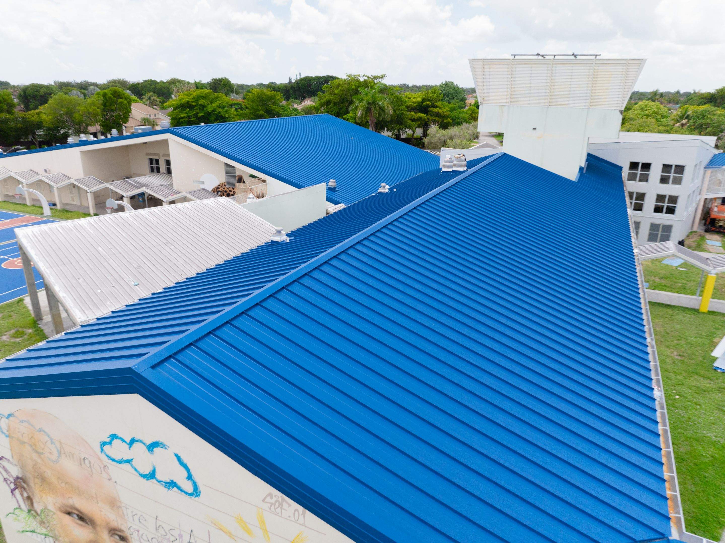 24ga 1.5" Mechanical Seam Slate Blue by Total Roofing System The Metal Roof Experts