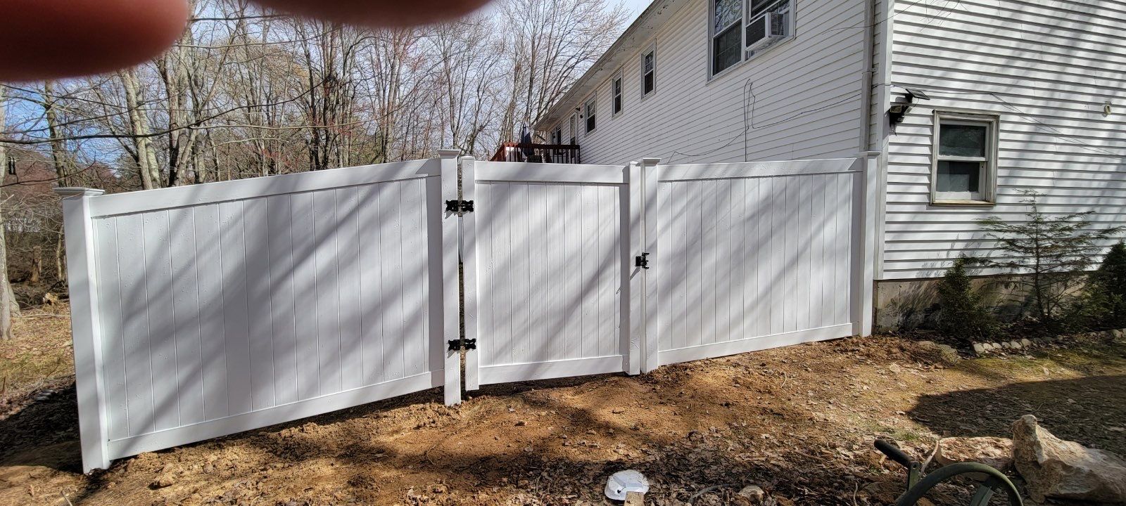 Vinyl Privacy Fence, White  by DiGiorgi Roofing and Siding Inc