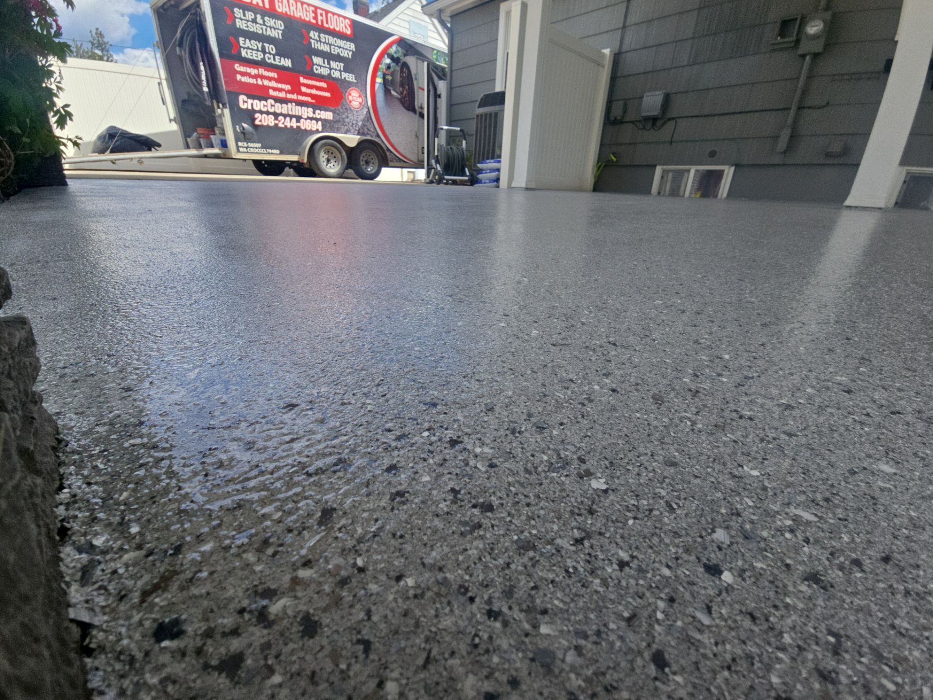 Battleship Hybrid Concrete Coating for Spokane Patio and Walkway by Croc Coatings, LLC