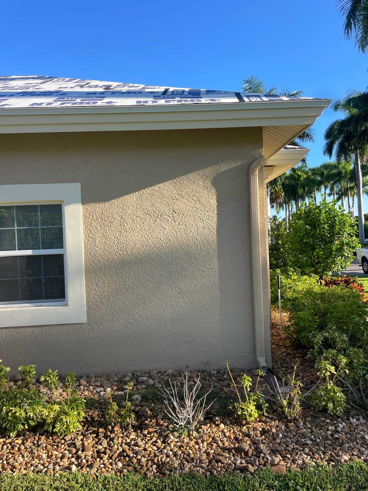 White Vinyl Soffit Installation in Fort Myers FL by Gutter Professors