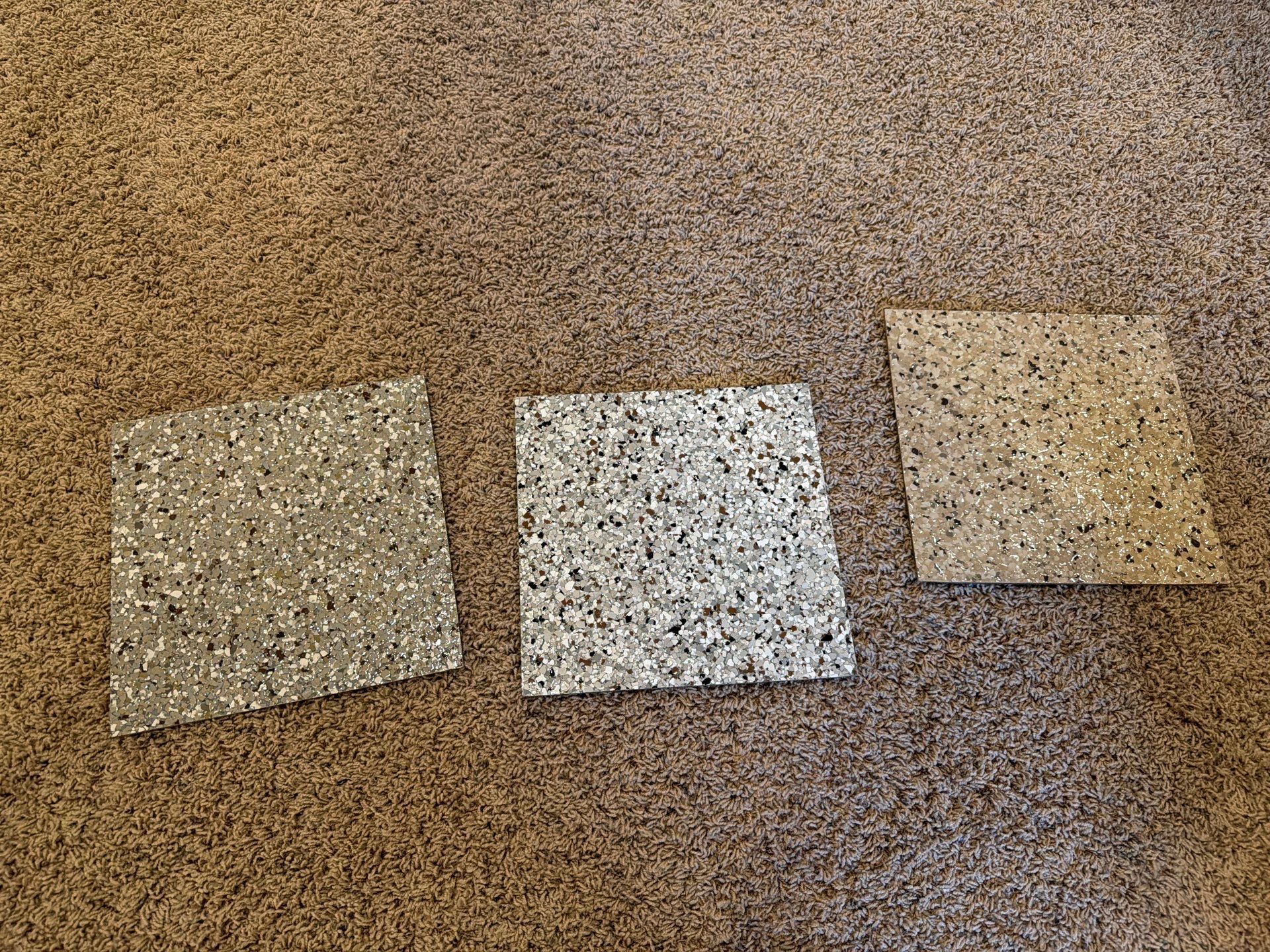 Decorative Flake Concrete Floor Coating for Larchwood Basement by Select Painting, Coatings & Garage Cabinets