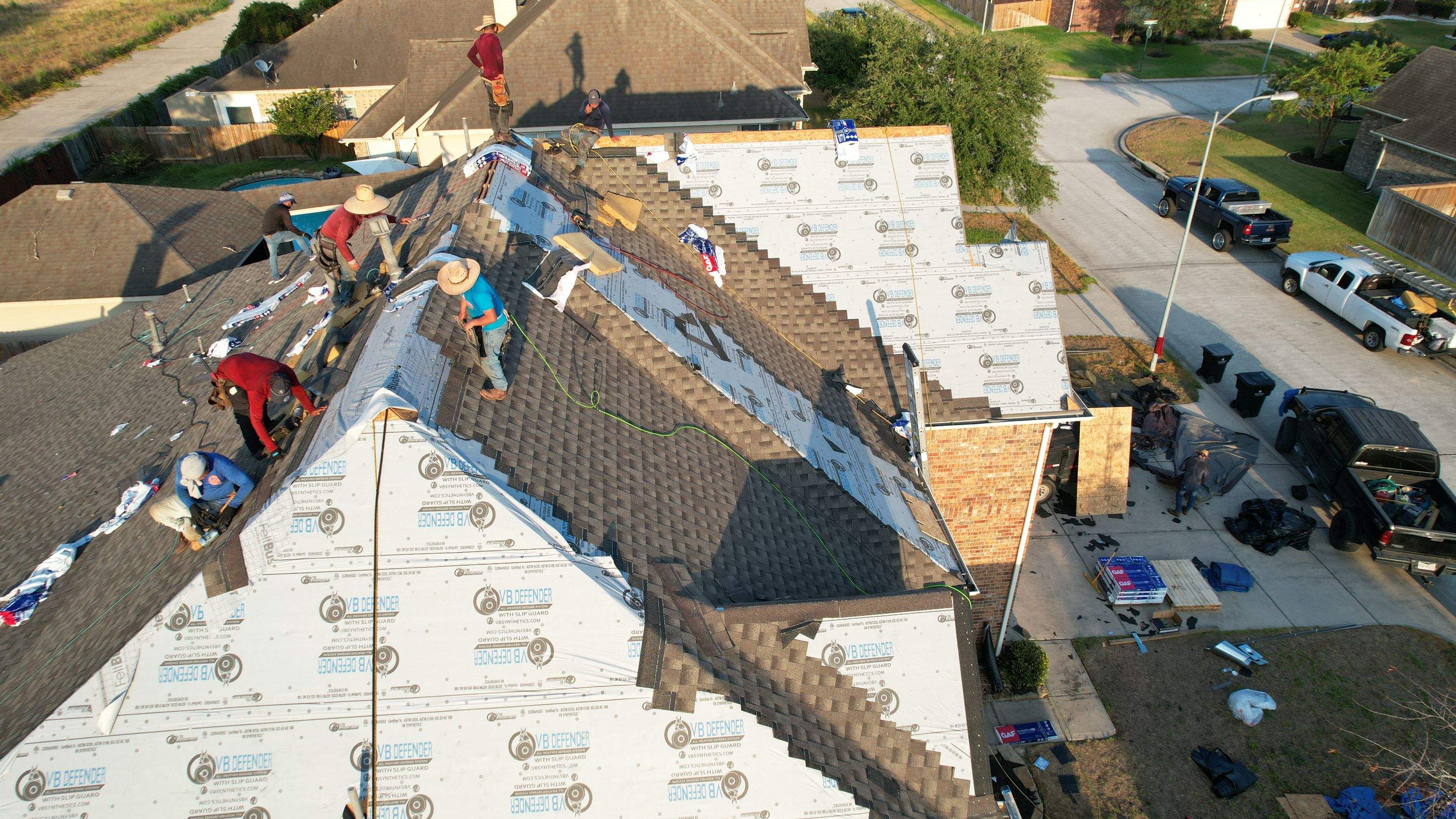 Brick Two-Story Roof Replacement, Tear-Off to Finish — Spring, TX by PL Roofing & SB Roofing, LLC.