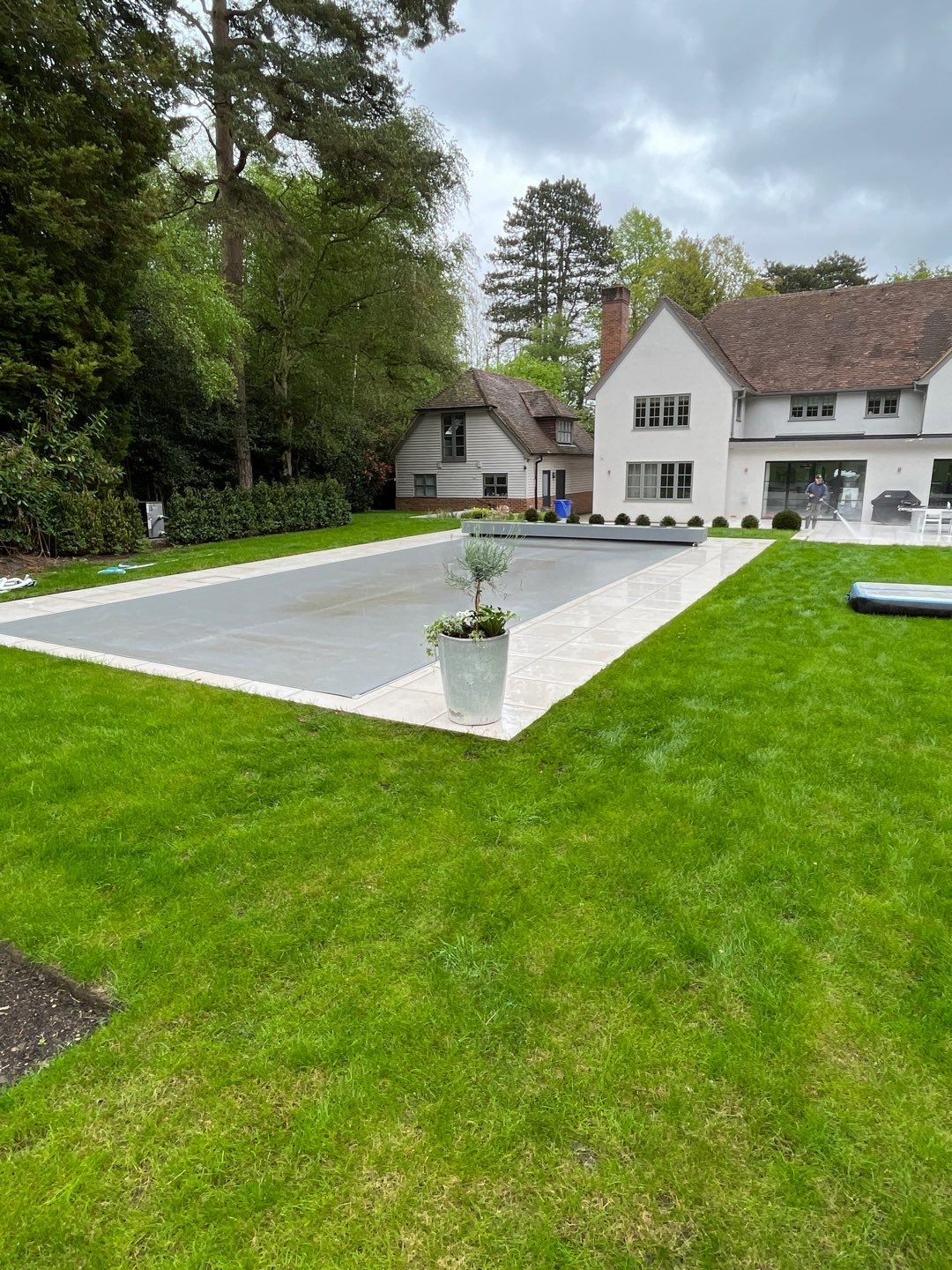 Porcelain Patio Clean using Honda 15lpm Low Pressure Washing Machine by Ges Exterior Cleaning ltd
