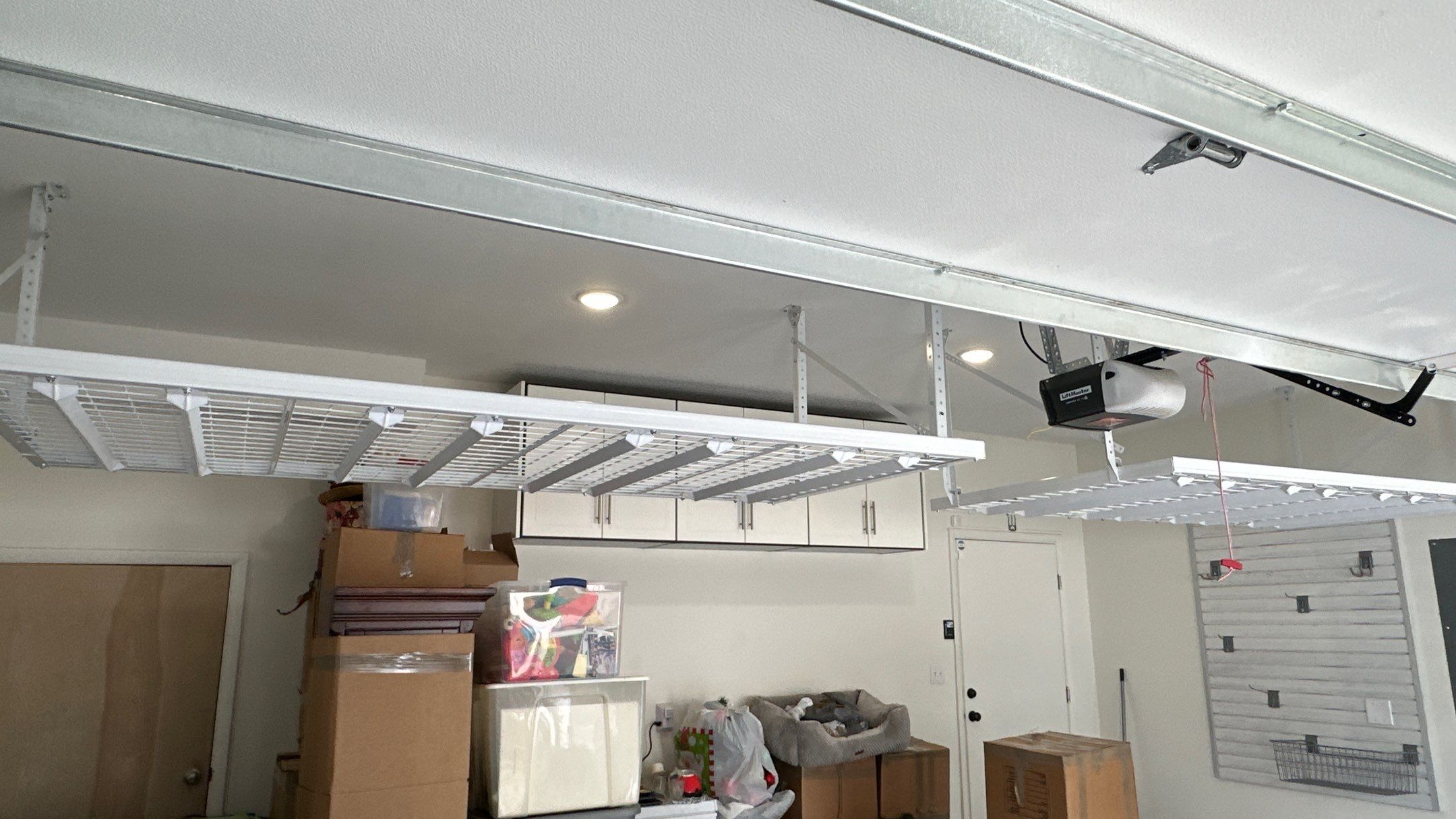 Michael M. upgraded his garage with overhead racks and slotwall by Banner Garage