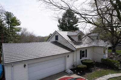 Metal Slate Shingle Roof Replacement After Hail Damage in Columbia City, Indiana
