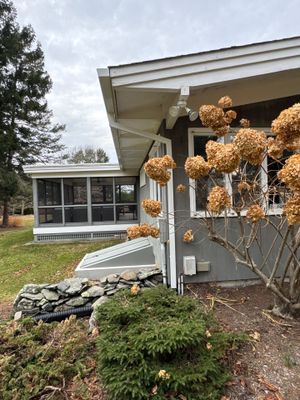 Gutter Installation using 5" Box Style Aluminum Gutter in Little Compton, RI.