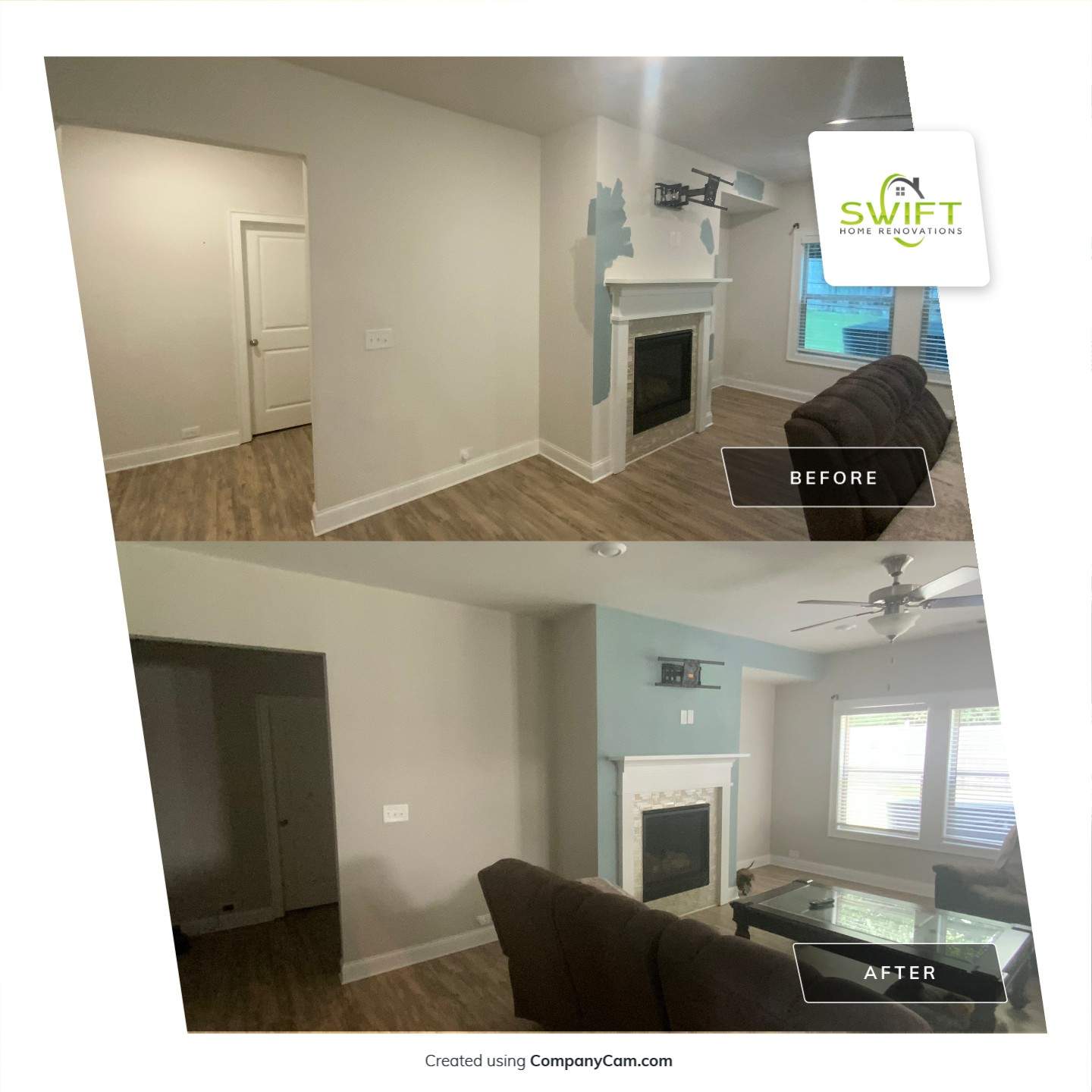 Interior House Painting and Accent Wall Installation in Canton by Swift Home Renovations