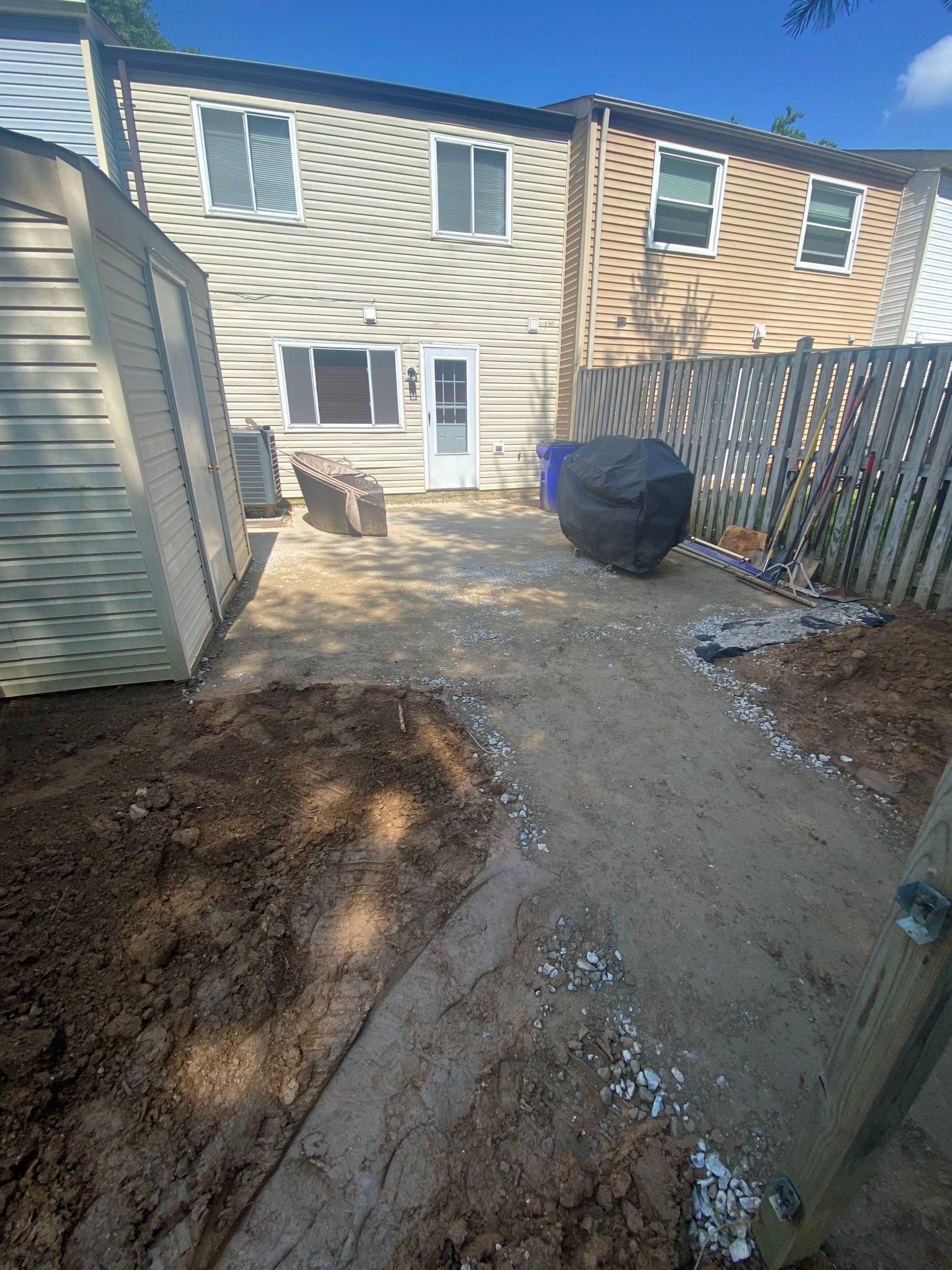 Backyard Transformation using Techo-Bloc Pavers by The Smet Companies, LLC