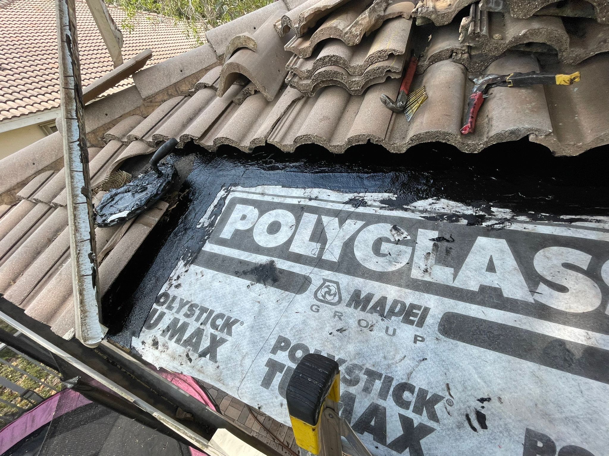 Roof repair due to bird-related damage by The Goat Contractor ( Giampri Corp)