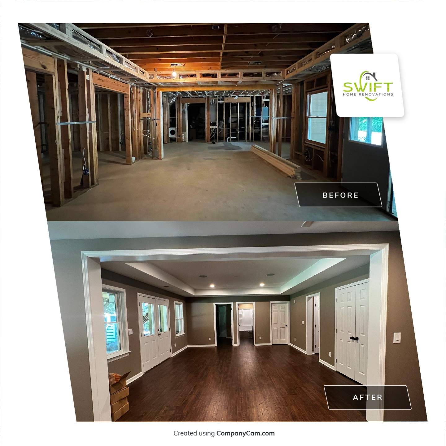 Custom Basement Remodeling With Home Theater and Bar in Woodstock by Swift Home Renovations