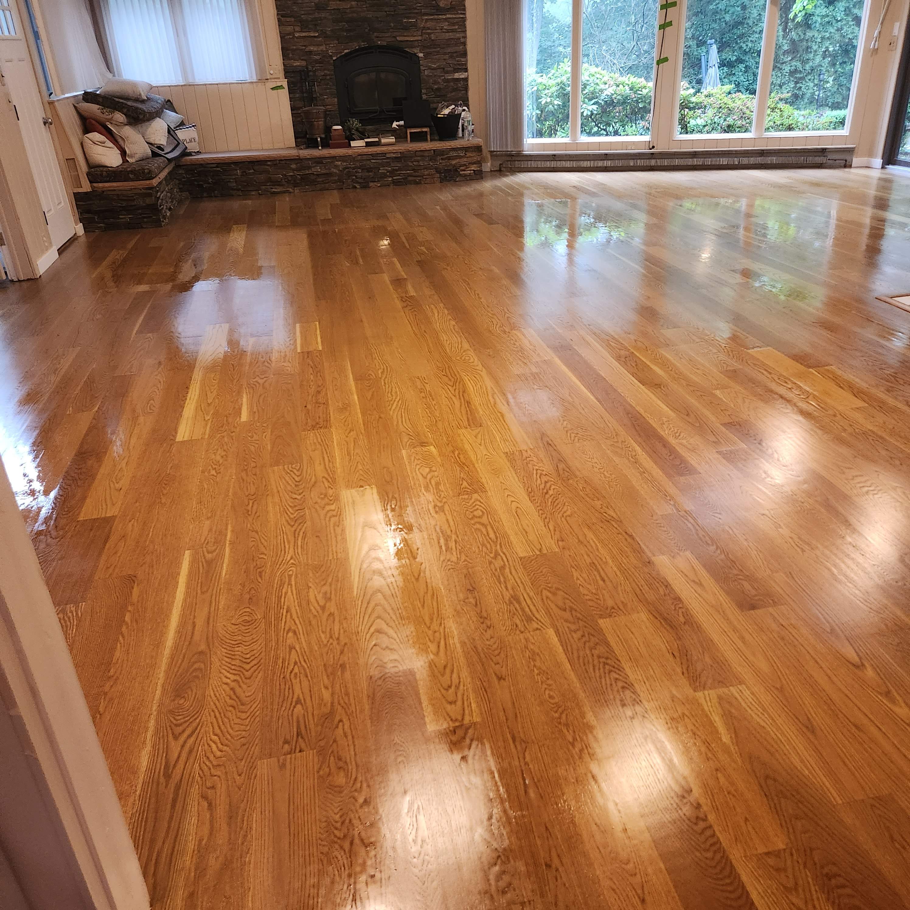 Installation of 5" Engineered Unfinished White Oak by Footprints Floors Morristown
