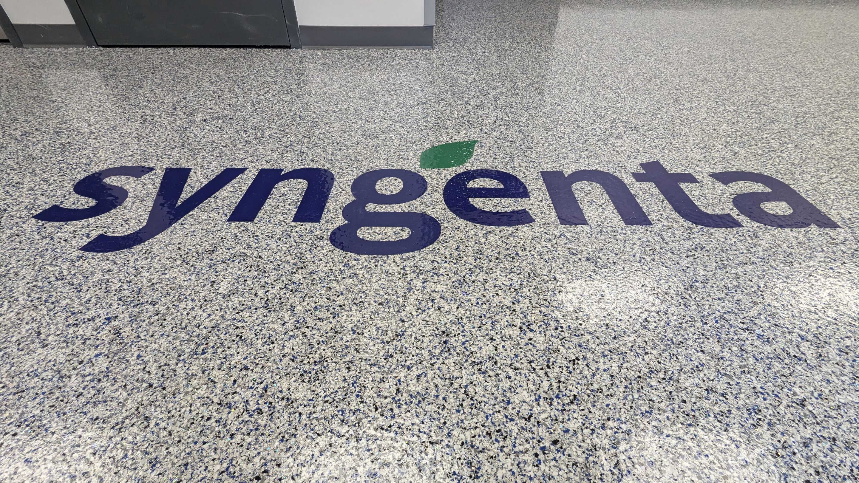 Commercial Floor Transformation using Aurora Accent W/Hypnotic Blue by Croc Coatings, LLC