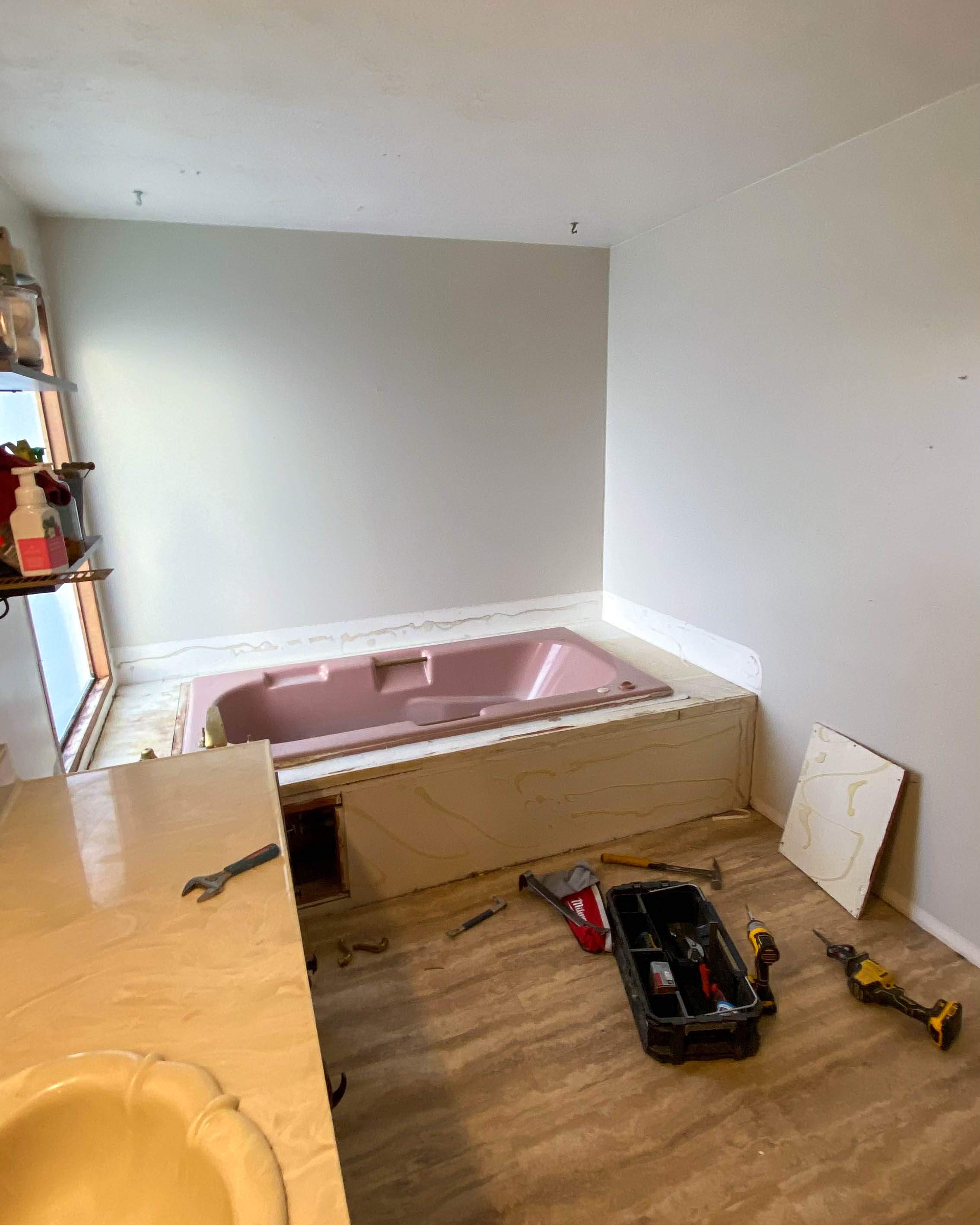 Bathroom Remodel using Shower Kit by Villegas Remodeling, LLC