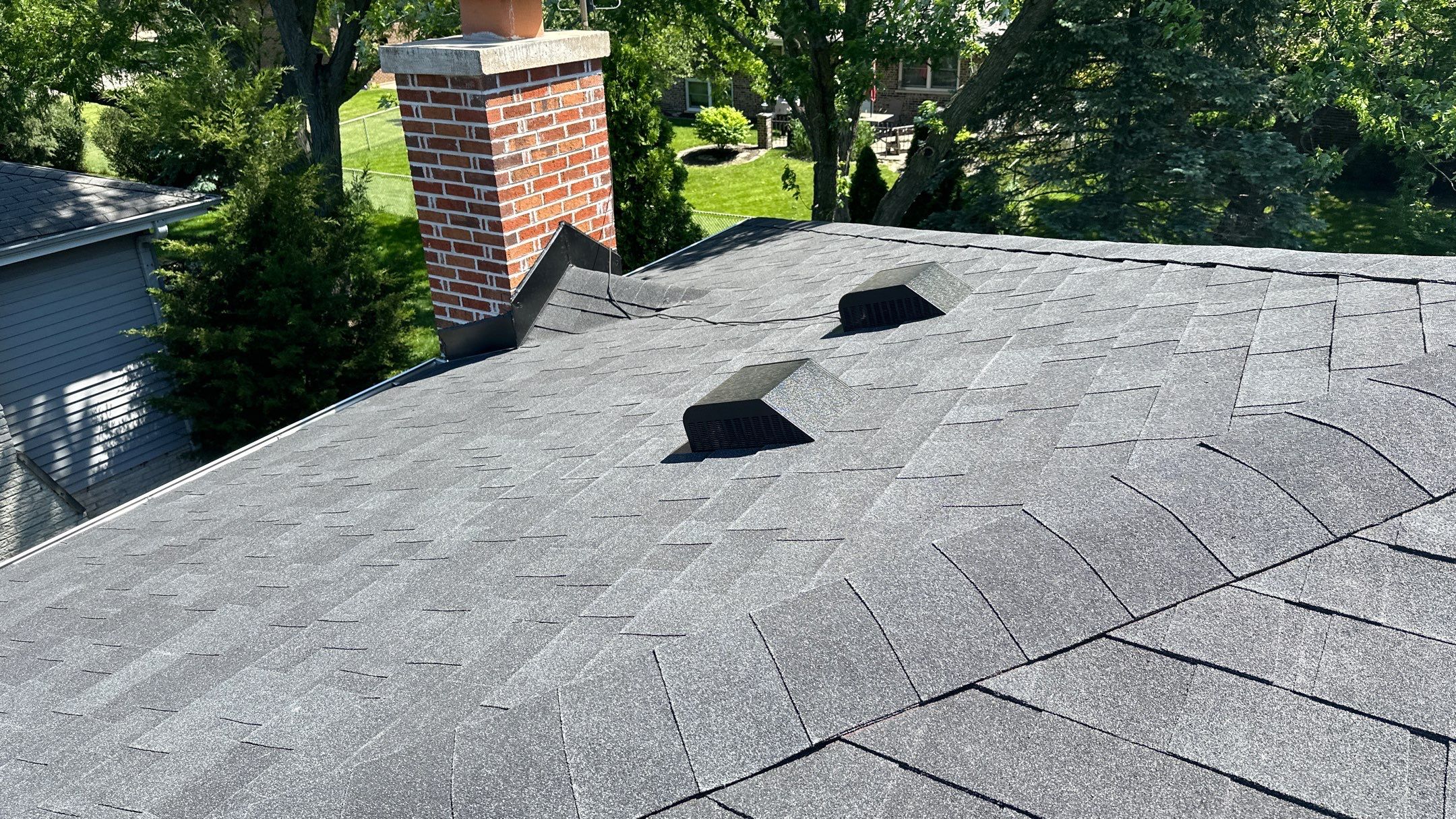 Architectural Shingle Roof Replacement on Darien Brick Residence by Pro Home Services Inc