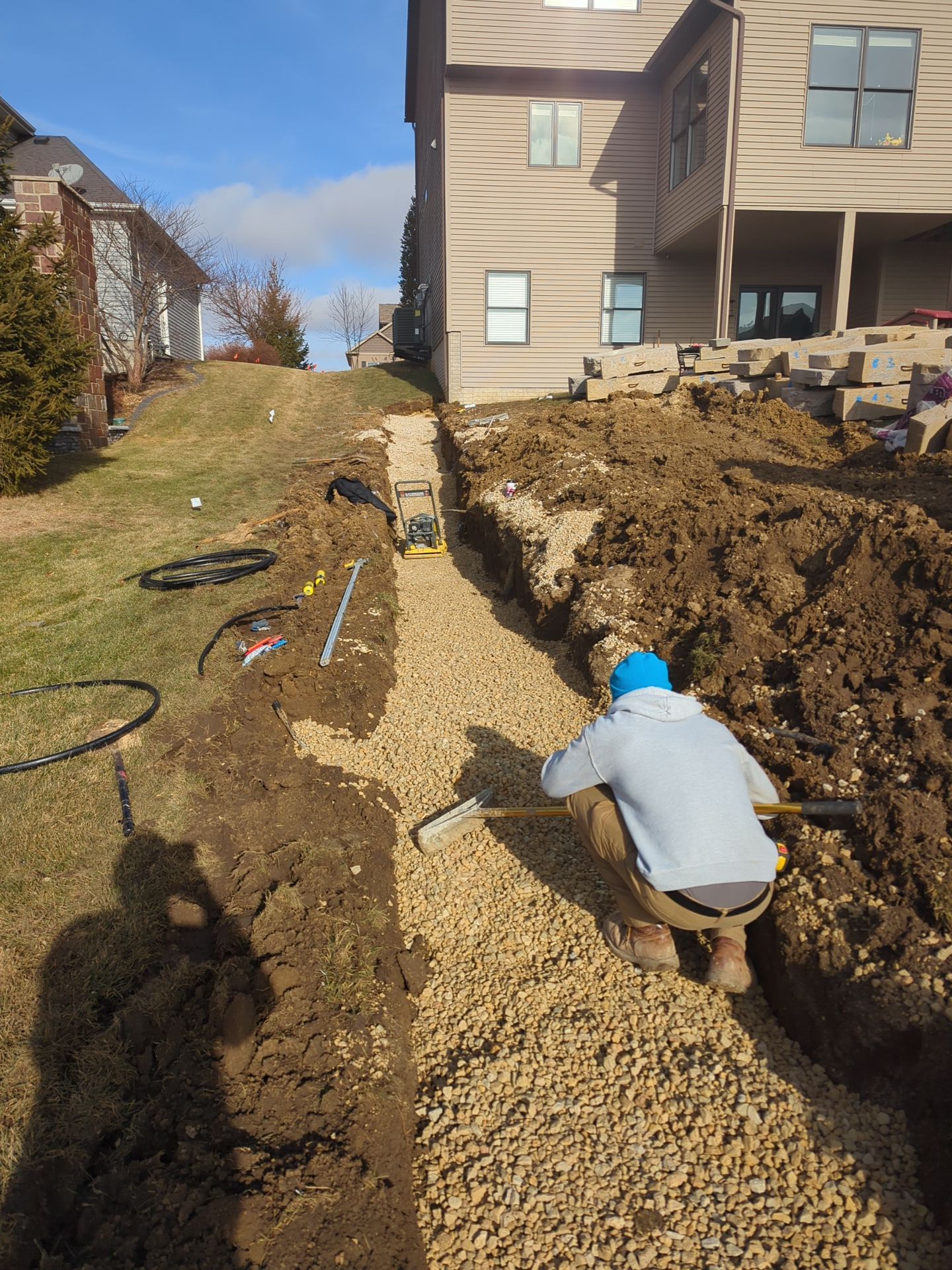 Retaining wall using Rosetta stone by ACE Waterproofing & Basement Solutions