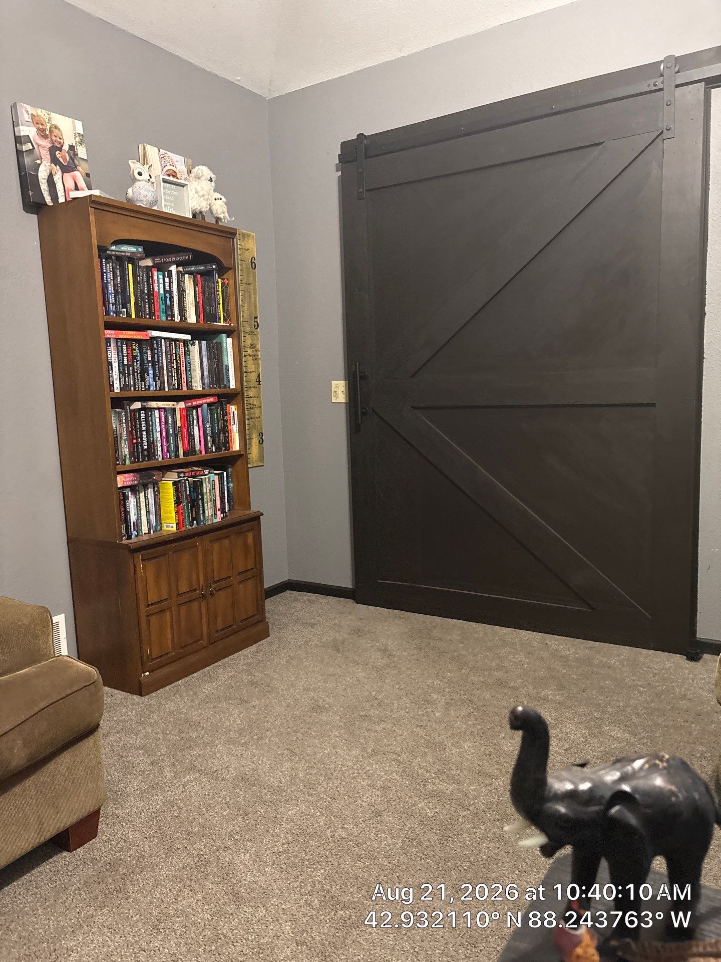 Interior Remodel With Sliding Barn Door and Custom Window Bench by CompanyCam Sales Demo