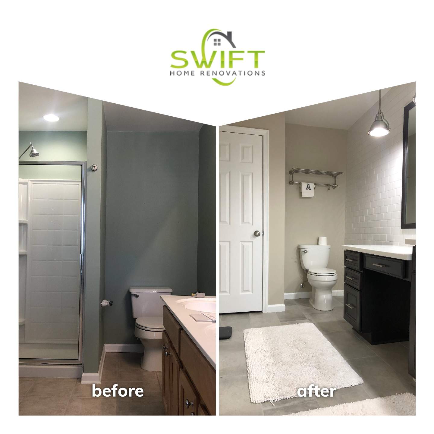 Modern Bathroom Remodel in Atlanta Featuring Custom Walk-In Shower by Swift Home Renovations
