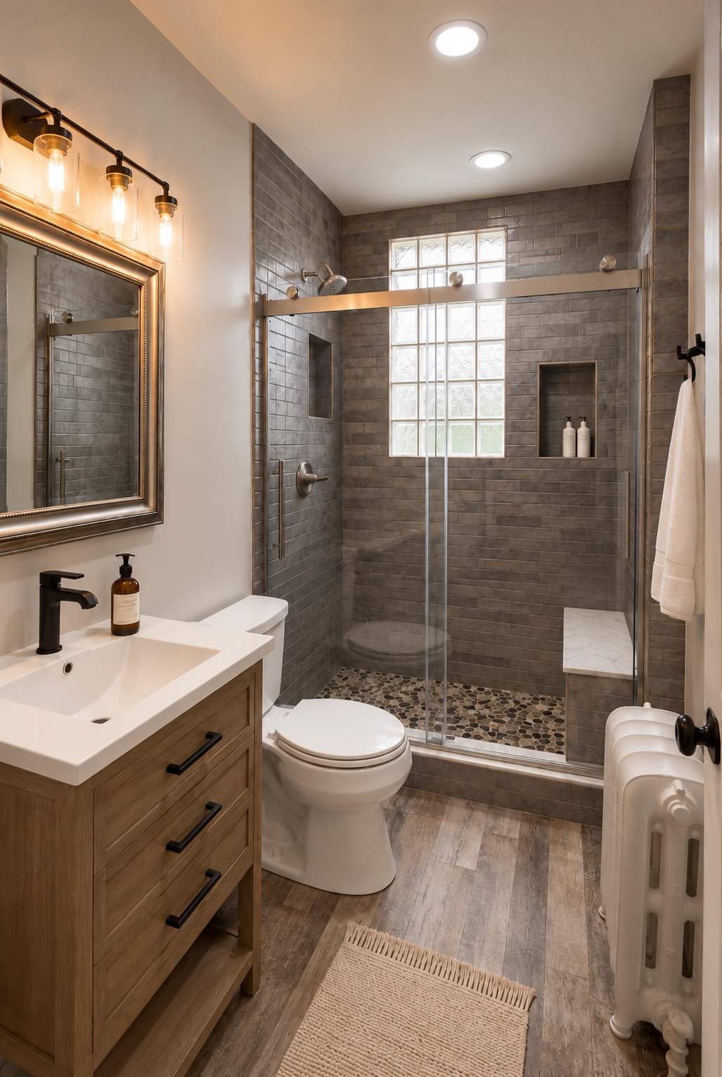 Warm Contemporary Full Bathroom Remodel - Gwynn Oak, MD by Remodel Now