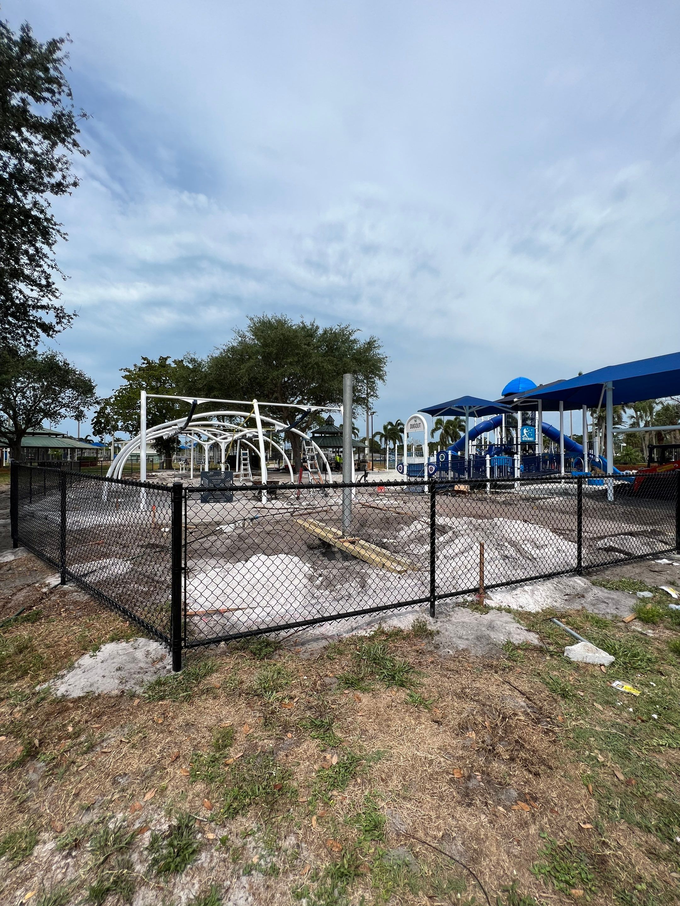 Vinyl Coated Chain-link fence for the City of Naples around Fleischmann Park Playground.  by Asap fence and gates, LLC