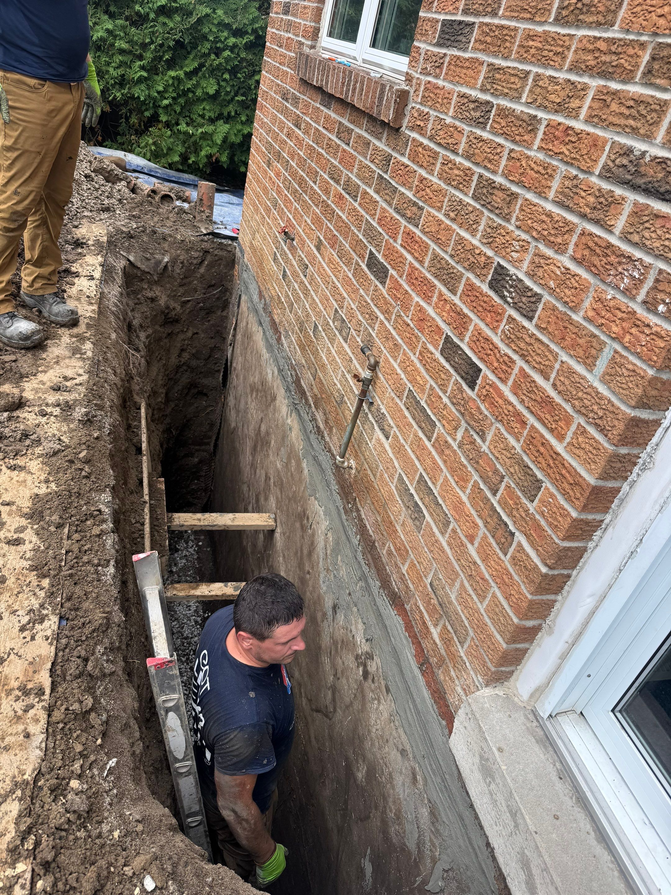 Residential Exterior Foundation Waterproofing and Membrane Installation in Toronto by Canada Waterproofers Inc