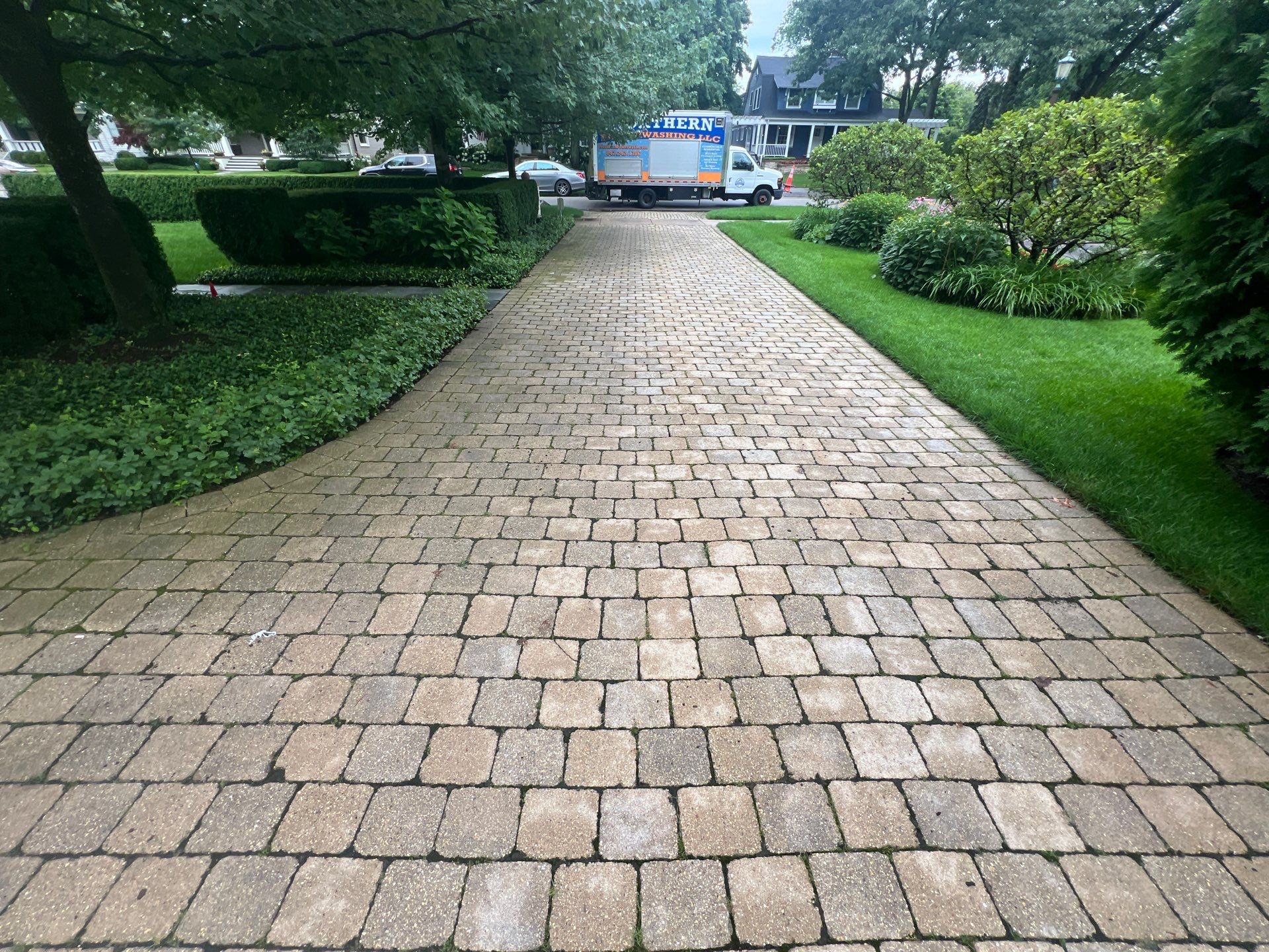 Brick paver clean, sand and seal.  using Surebond SB-1300 by Northern Power Washing LLC.