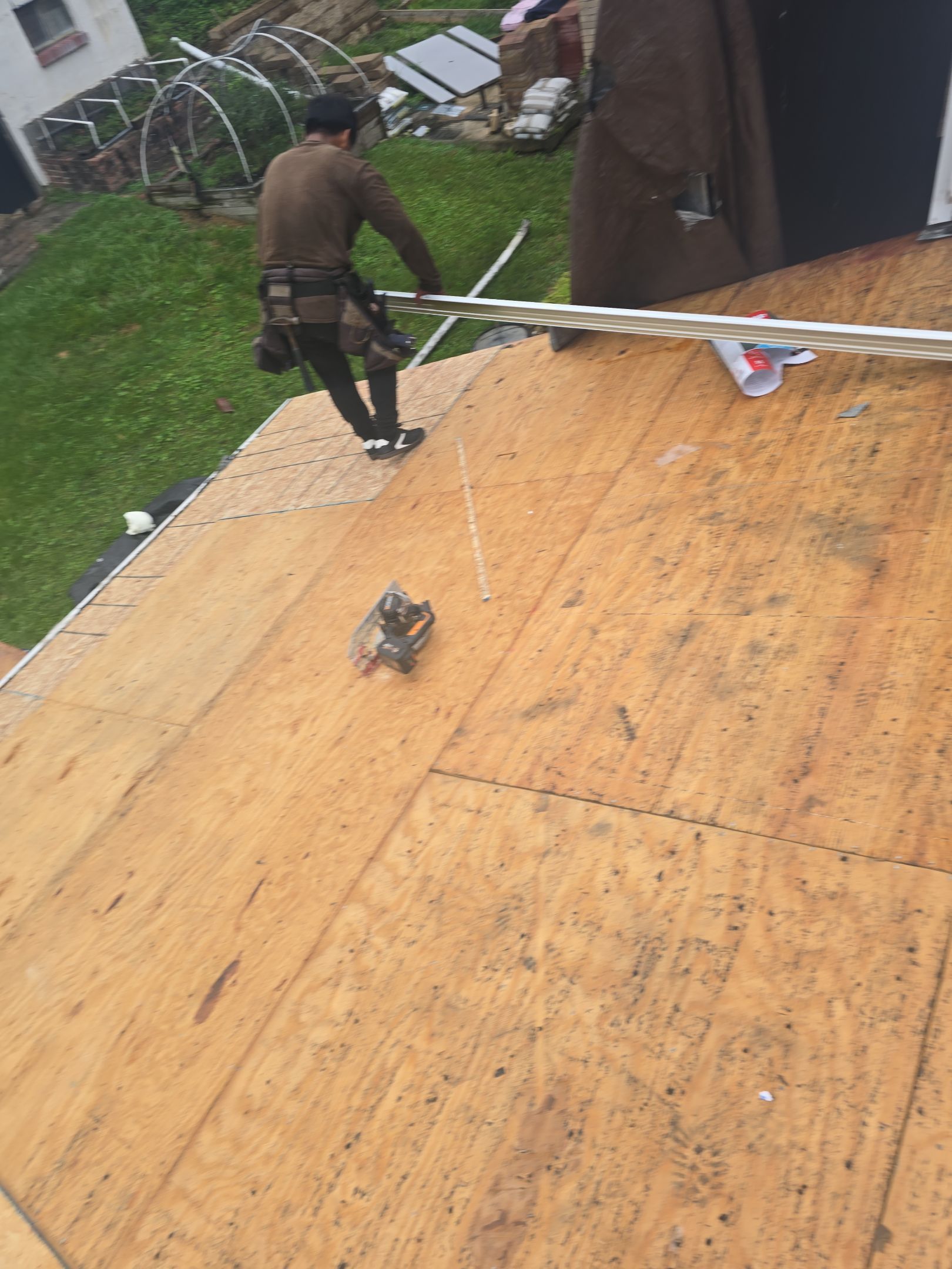 Residential Roofing Installation using GAF Timberline HDZ Oyster Grey by Rainstoppers Roofing