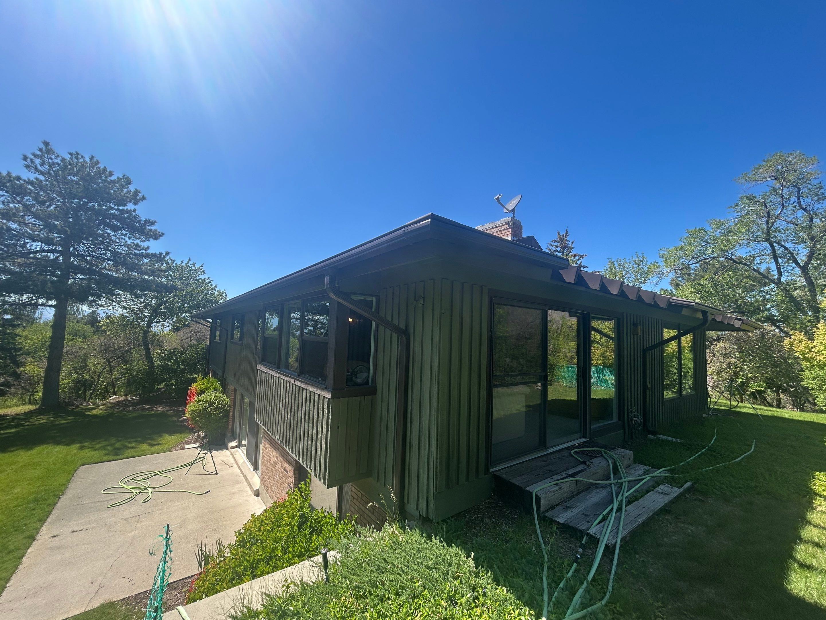 Complete Hardie Colorplus Board and Batten replacement with Custom Soffit Transformation in Sandy by Ideal Siding Utah