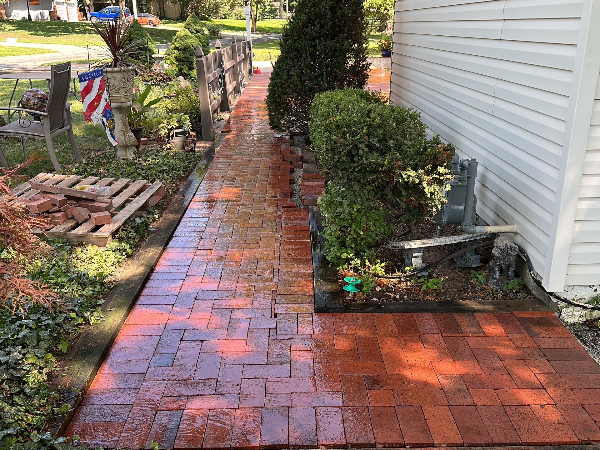 Uneven Patio Repaired! by LAND ESCAPES LLC