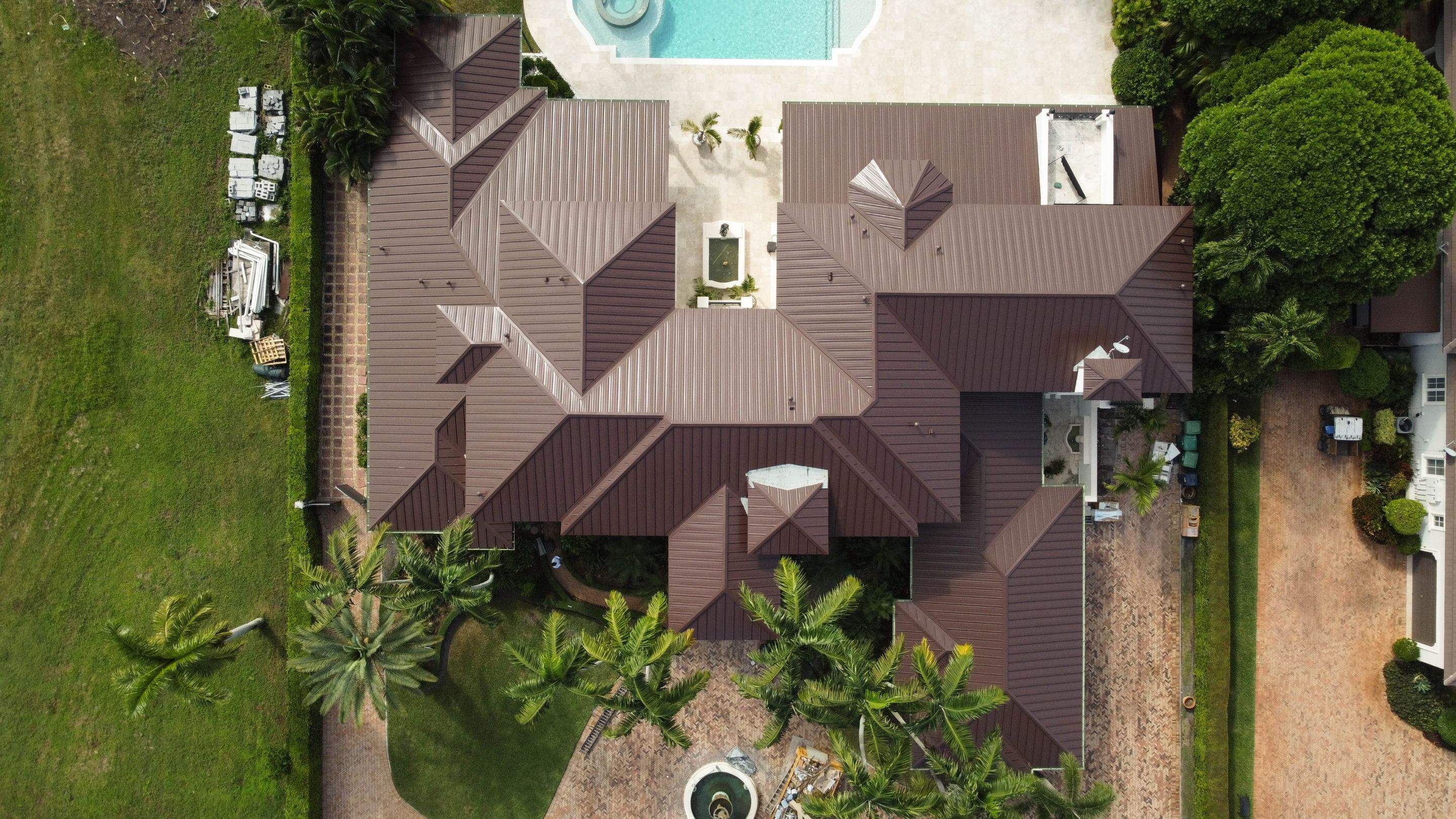 Metal Roof - Galvalume - Mansard Brown by Istueta Roofing