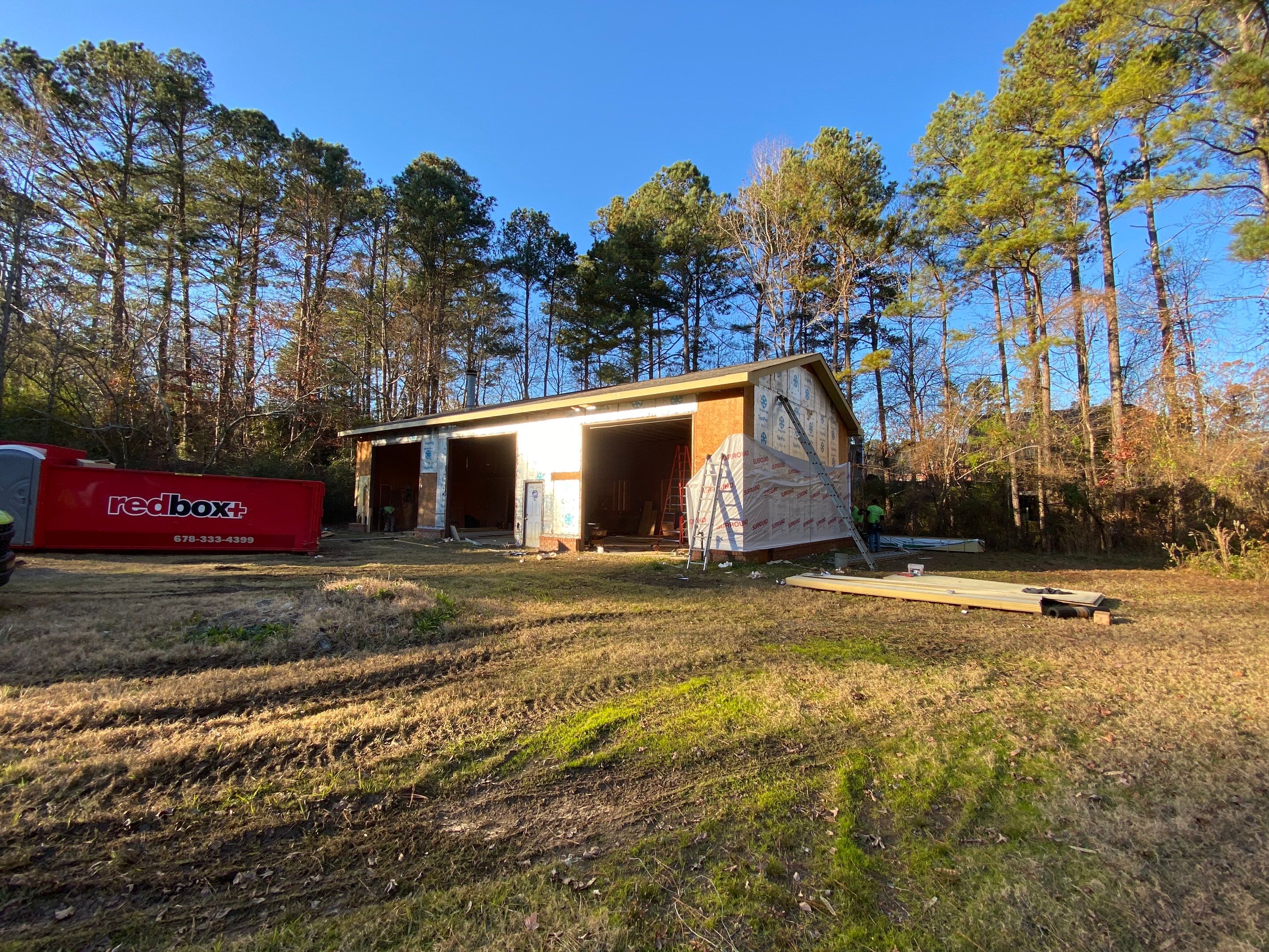 Custom Three-Bay Detached Garage Construction in Kennesaw by Swift Home Renovations