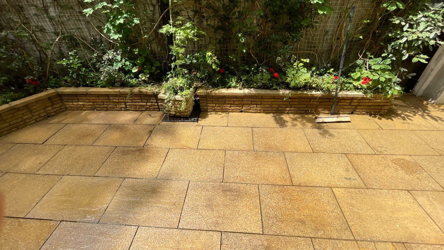 Basement garden patio and render clean by Ges Exterior Cleaning ltd