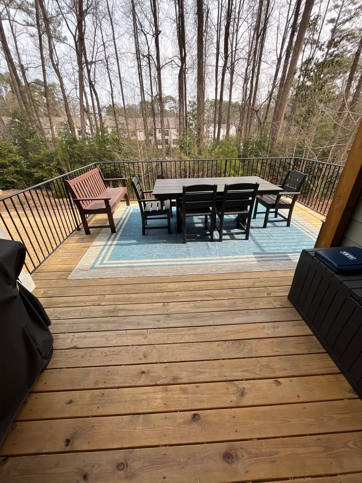 Decatur, GA Multi-Deck Rebuild using Pressure Treated Pine with Trex LED Riser Lights by Nelson Exteriors 