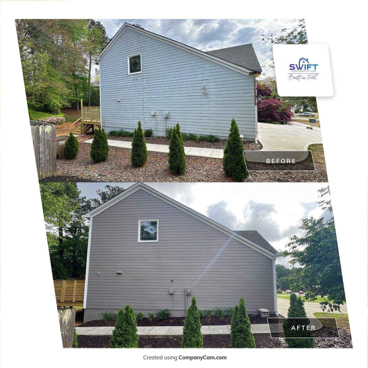 Full Exterior Siding Replacement and Custom Deck in Johns Creek by Swift Home Renovations 